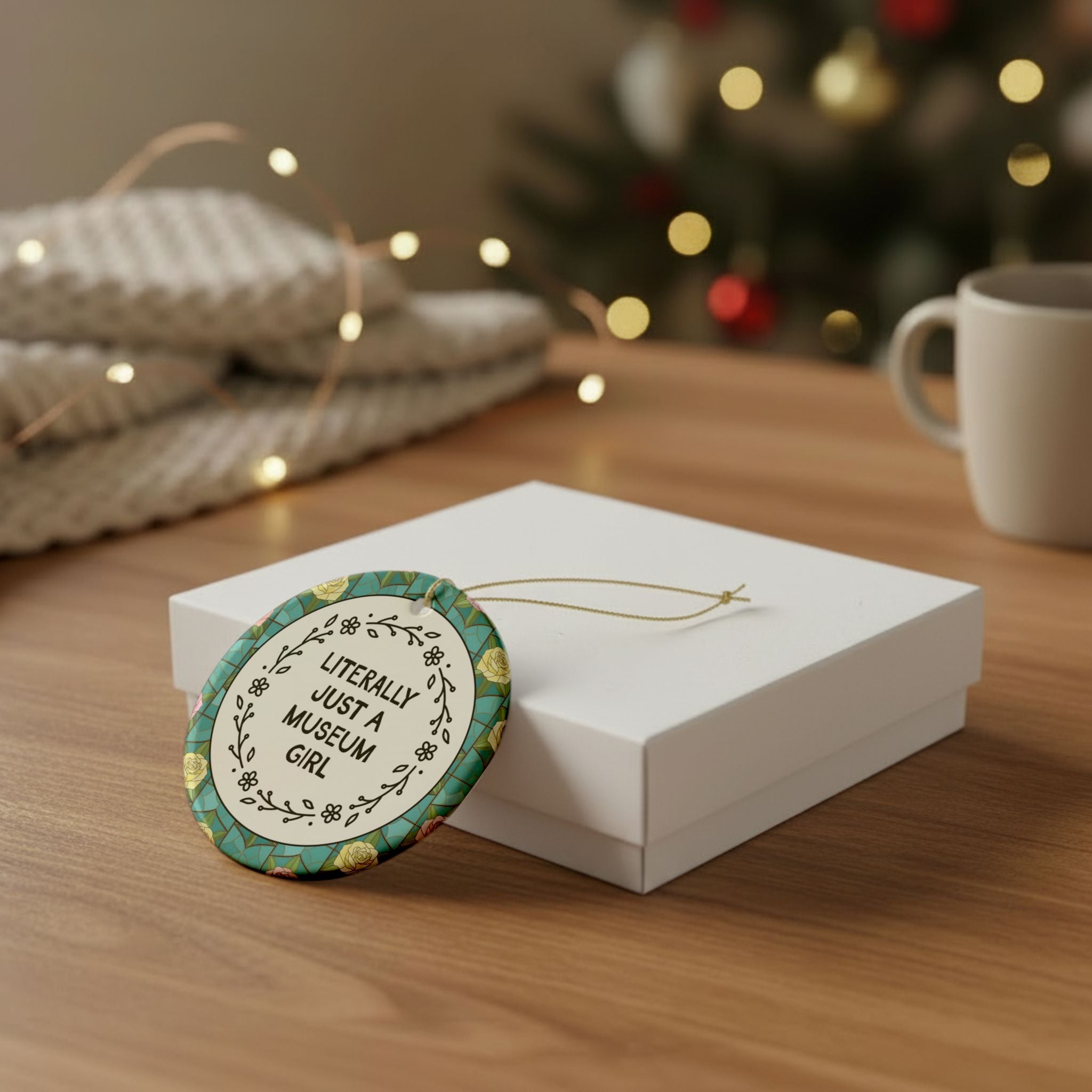 Museum Lover Gift for Art Historian or History Buff: Literally Just a Museum Girl Art History Lover Gift, Christmas Ornament for Art Lover