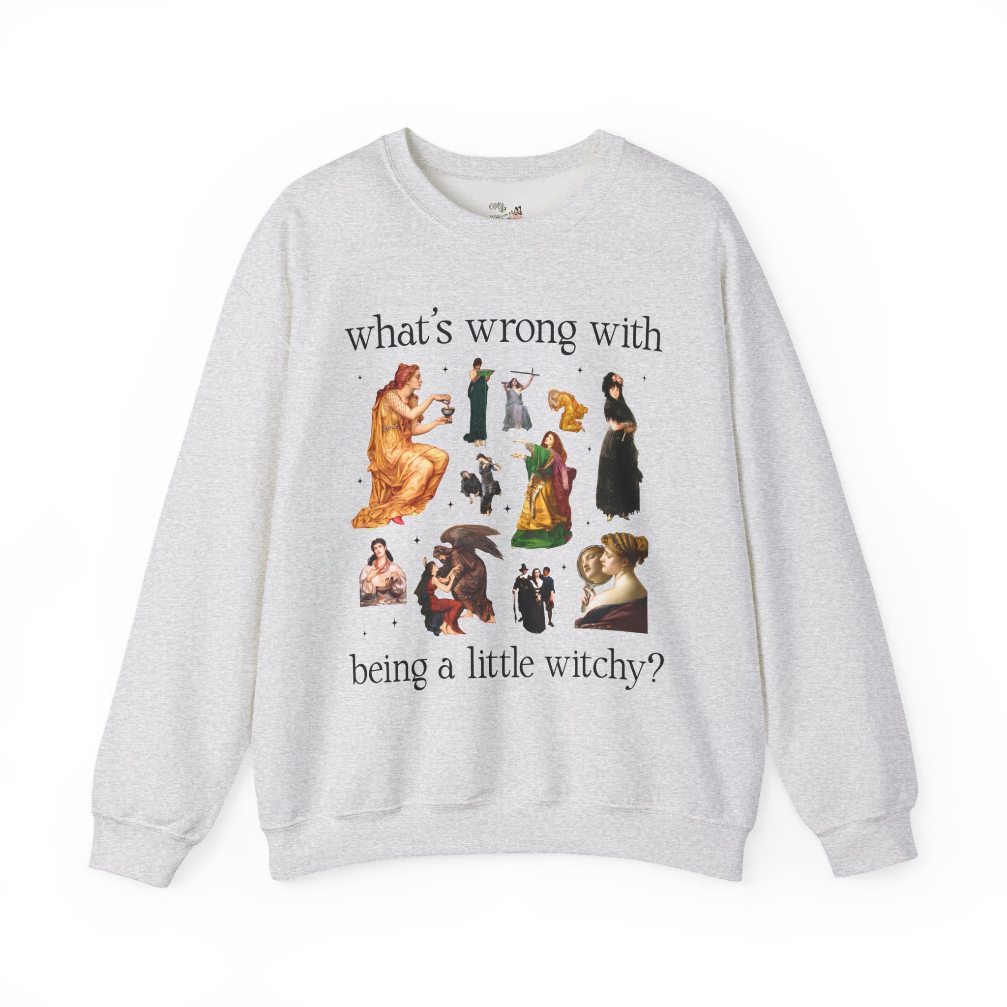 Witch Art History Lover Sweatshirt, Famous Paintings, Pre-Raphaelite and 19th Century Art Historian Crewneck for Halloween or Spooky Season