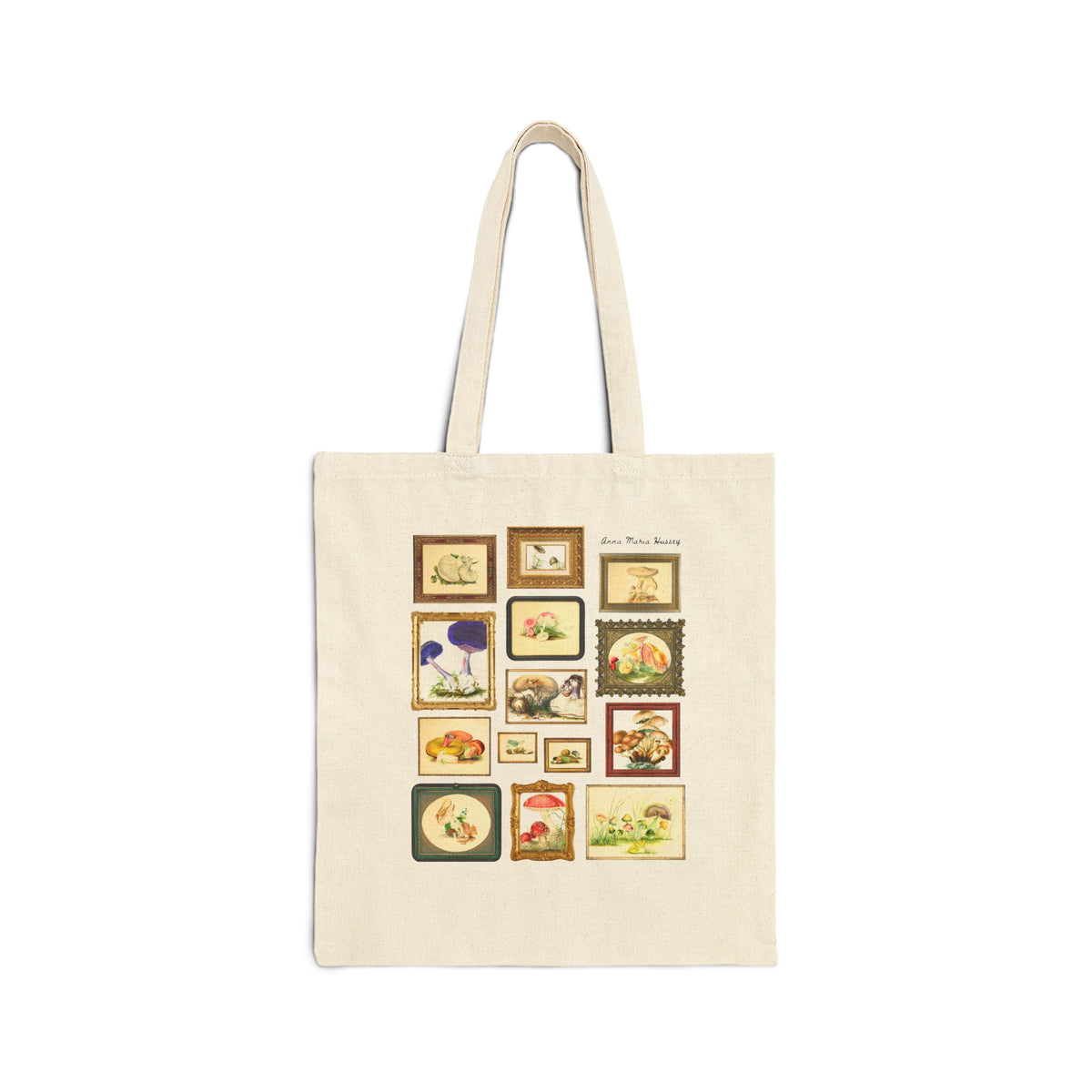 Anna Maria Hussey Art History Tote Bag for Mushroom Lover or Mycologist, 19th Century Women in STEM, 1800s Scientific British Illustrator Tote