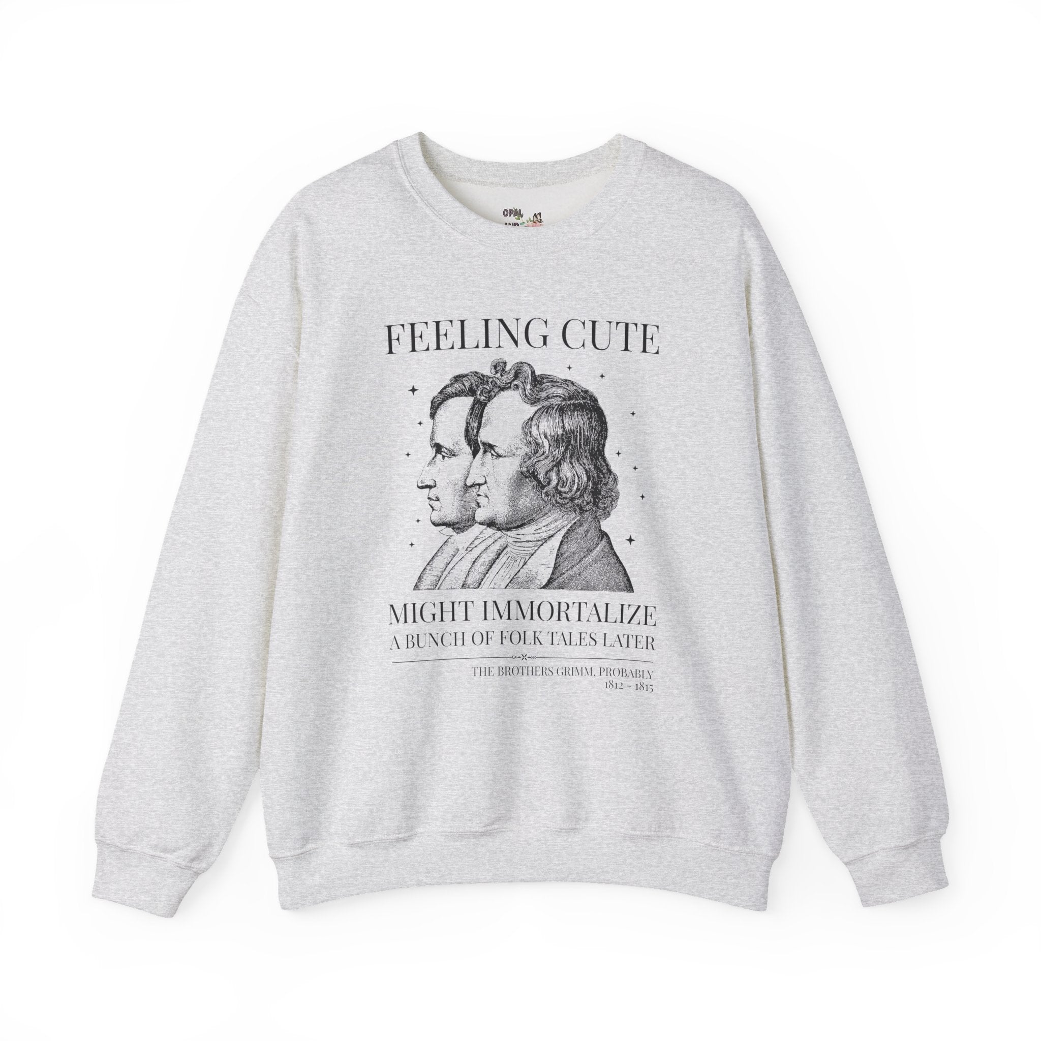 Brothers Grimm Bookish Fairy Tale Sweatshirt for Reader or Historian, 19th Century European Folklore Crewneck for Book Lover, Romance Writer
