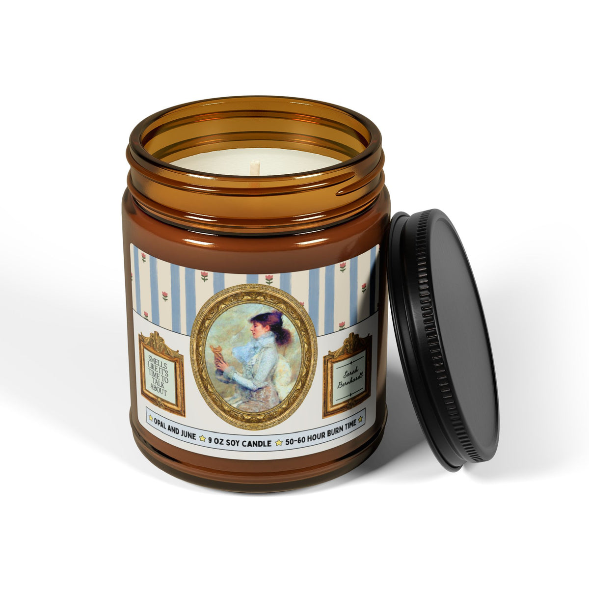 Smells Like It's Time to Talk About Sarah Bernhardt: 9 Oz Soy Candle for History Buff, Cute English History Theater or Drama Teacher Gift
