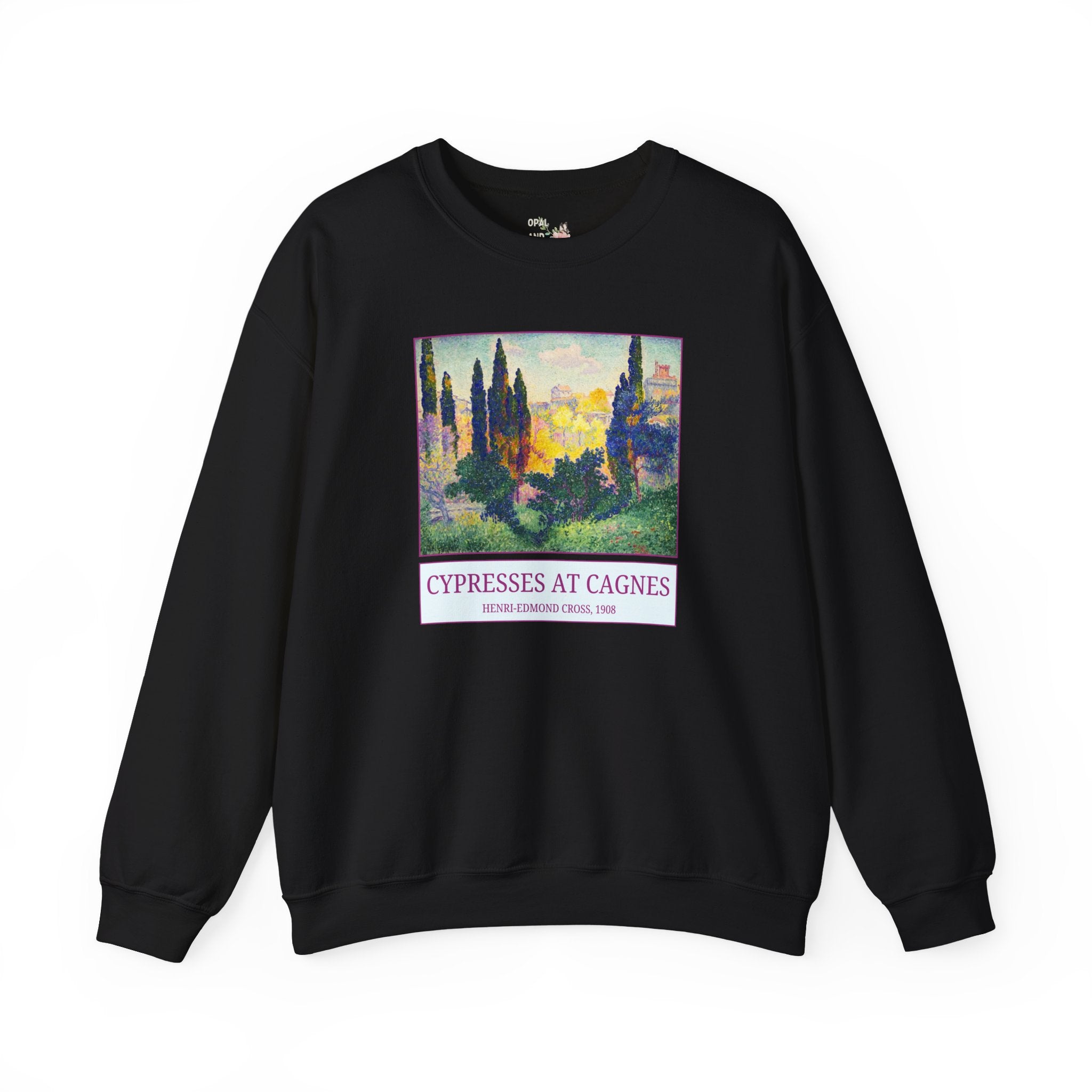 Cypresses at Cagnes by Henri-Edmond Cross Neo-Impressionism and Pointillism Art History Buff Sweatshirt, Famous Painting, French Art History