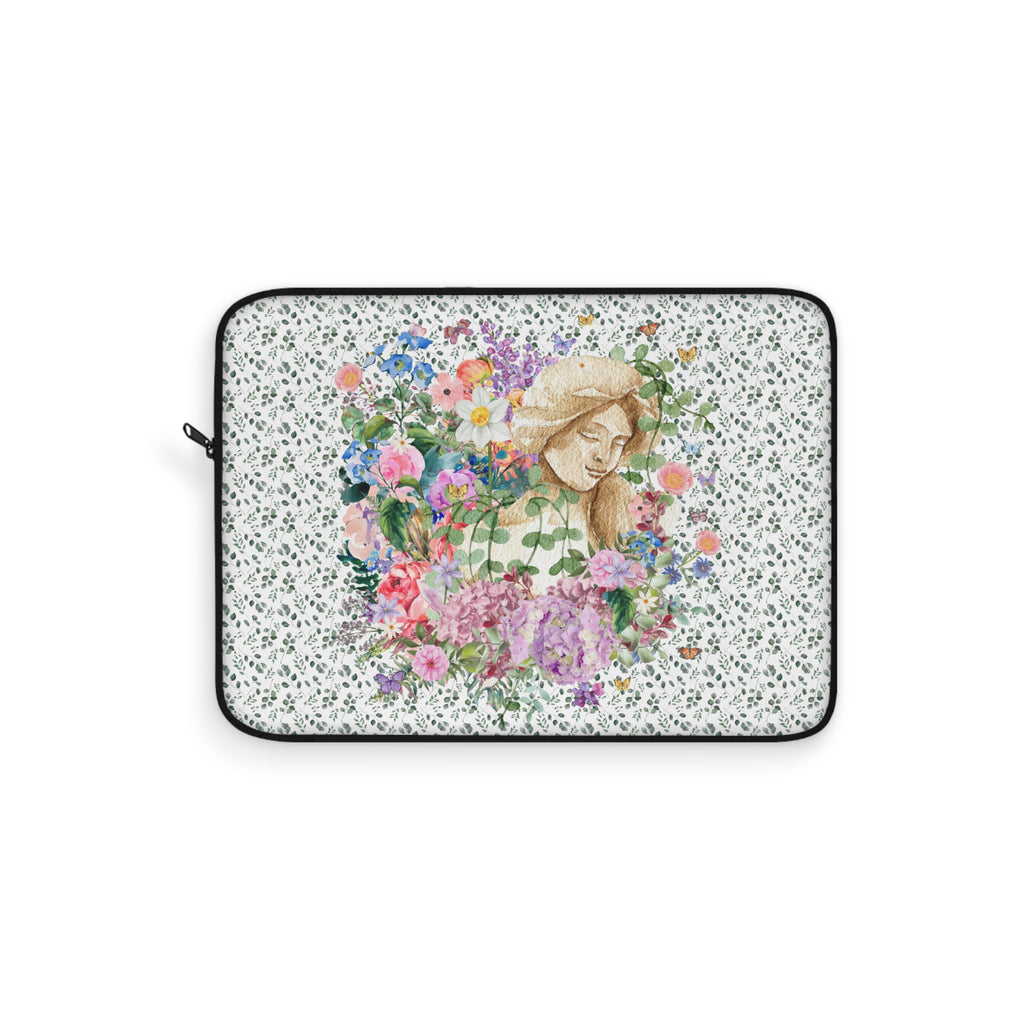 Whimsigoth Laptop Sleeve with Floral Art History Aesthetic