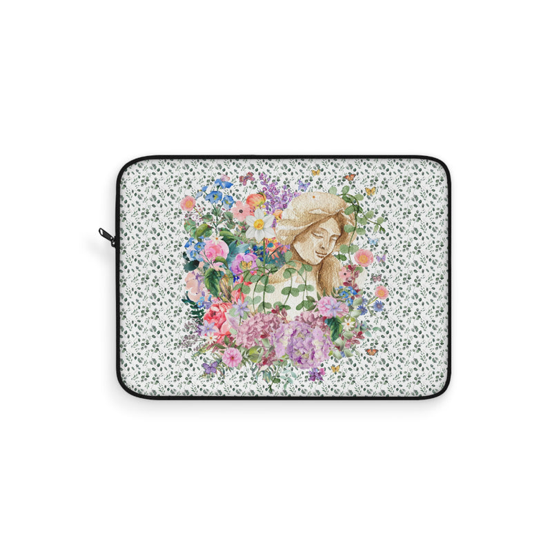 Whimsigoth Laptop Sleeve with Academia Vibes: Colorful Pastel Birds on Dark Background