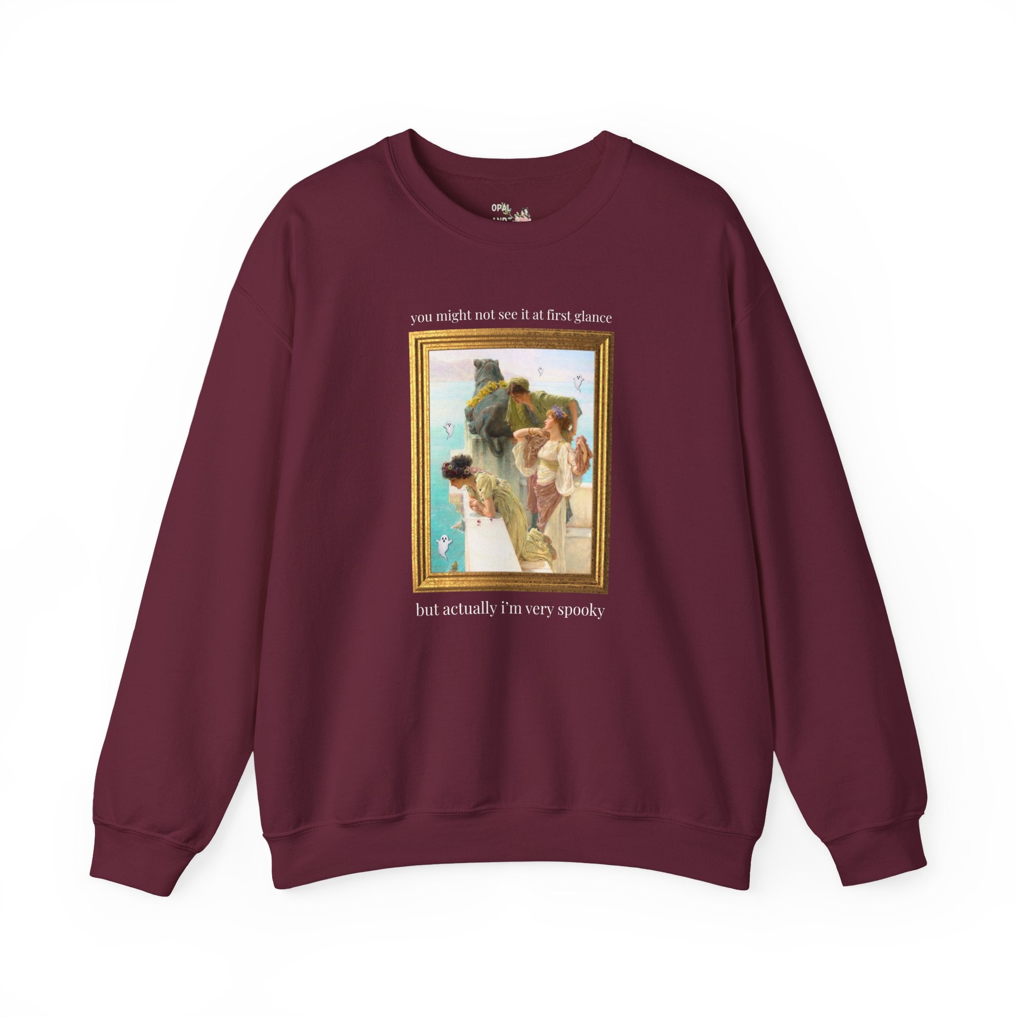 Spooky Halloween Art History Sweatshirt: Famous Painting by Lawrence Alma-Tadema, 19th Century Art History, Funny Spooky Season Ghost Crewneck