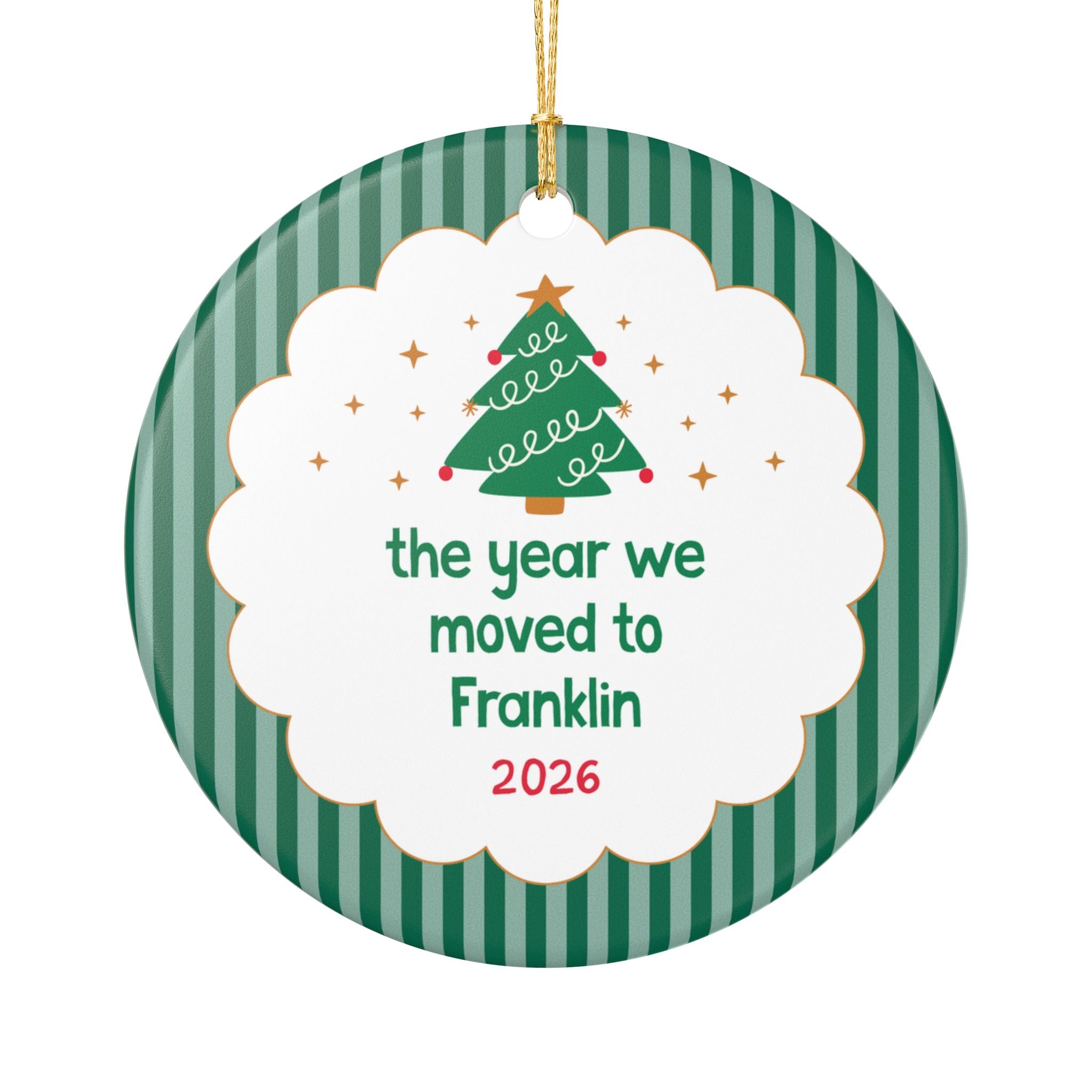 2026: The Year We Moved to Franklin Nostalgic Christmas Ornament for Family Who Moved to Franklin in 2026, Cute Moving Gift for Best Friend