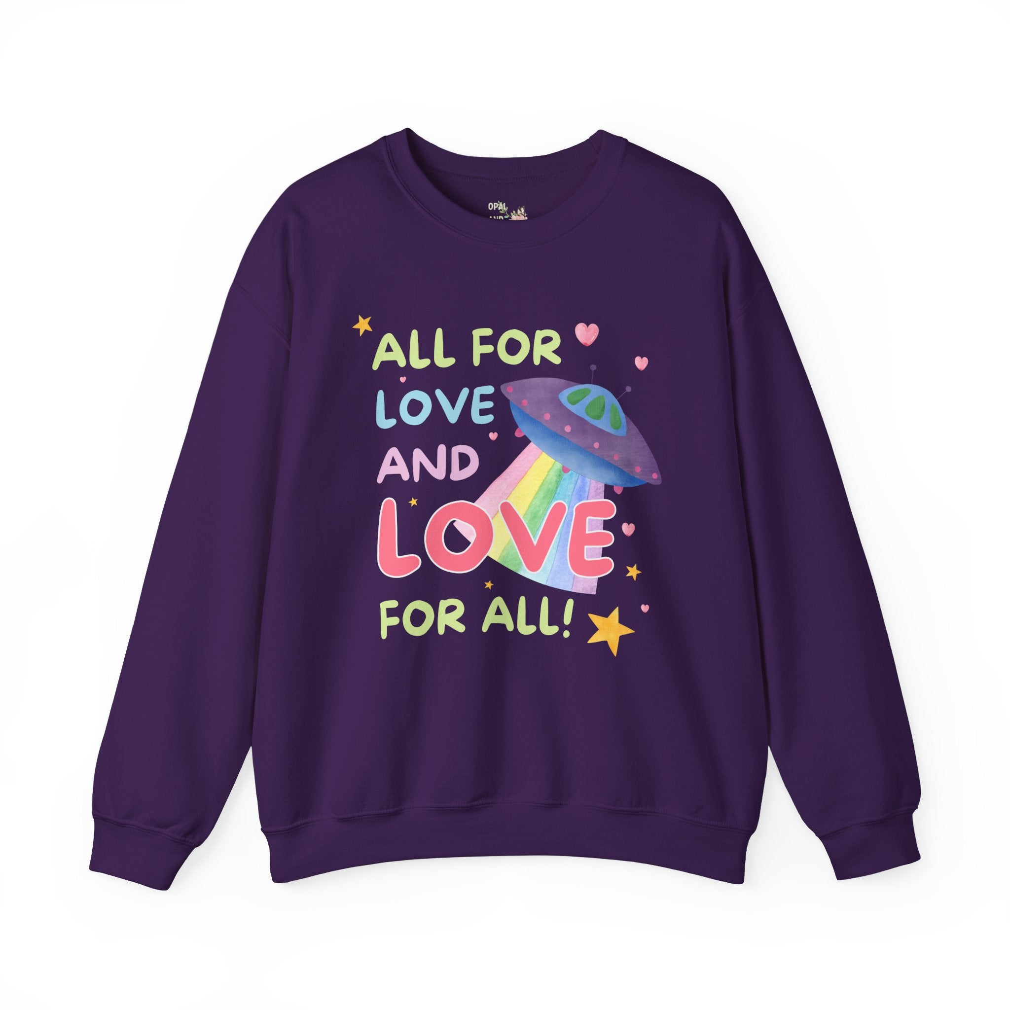 Gay Rights Shirt for Pride Month and Beyond: Cute 90s Aesthetic Rainbow UFO Sweatshirt with Stars, Adorable Y2K Vibes, Colorful Kitschy LGBTQ Shirt