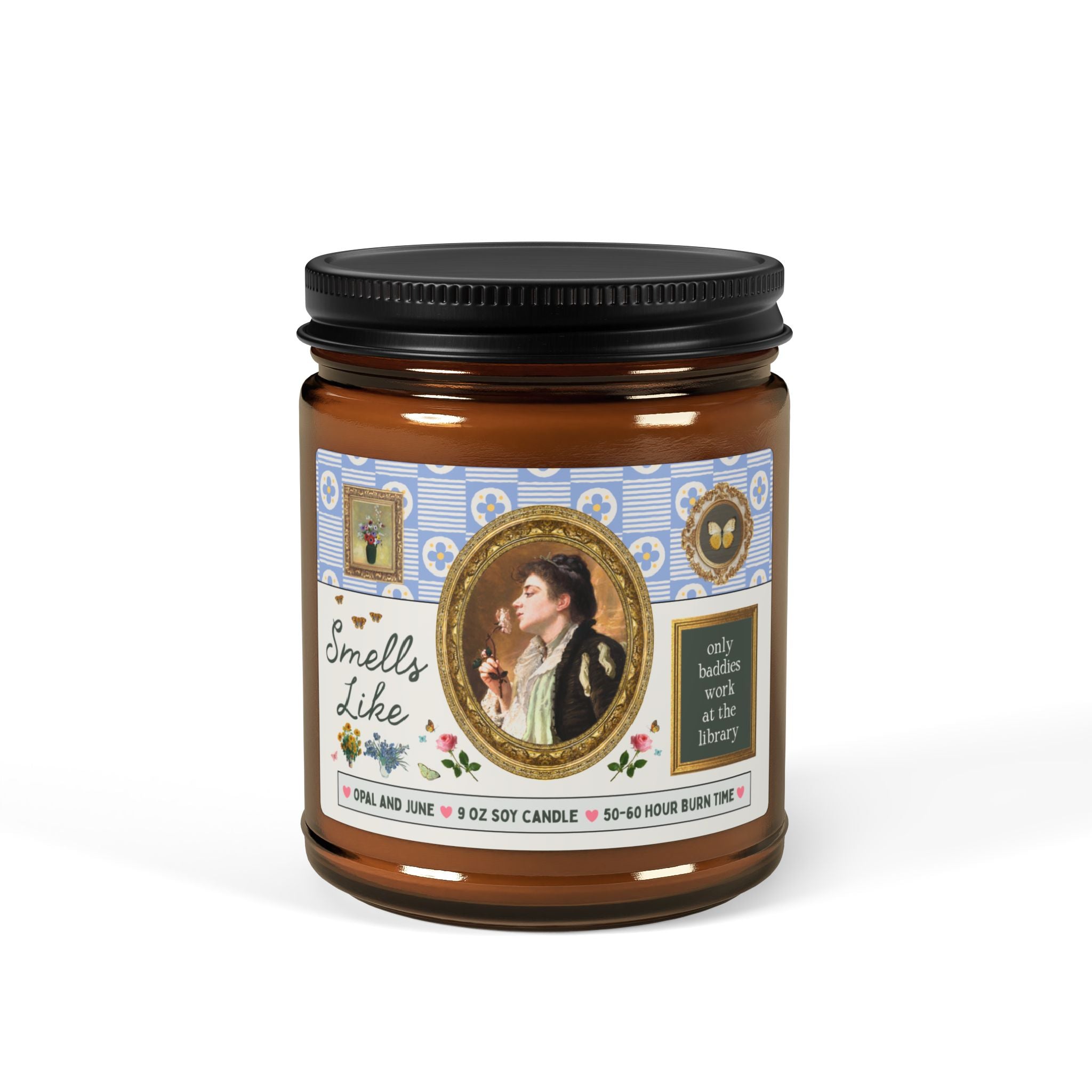 Smells Like Only Baddies Work at the Library: 9 Oz Soy Candle | Cute School Librarian Teacher Appreciation Gift, Candle for Library Science Major