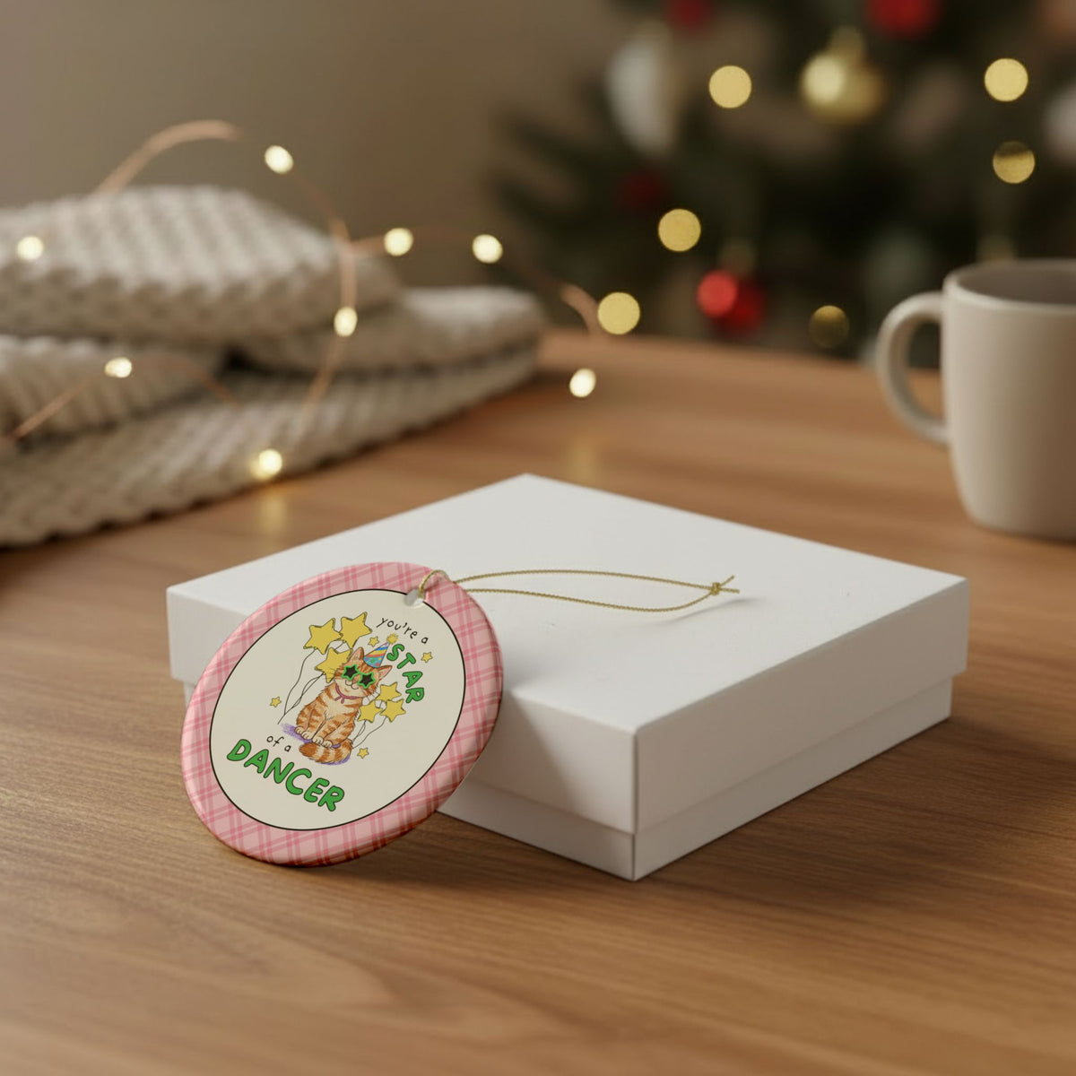Funny Cat Lover Ornament: You're a Star of a Dancer | Silly Cutecore Holiday Ornament for Daughter's Dance Recital, Dance Teacher Gift