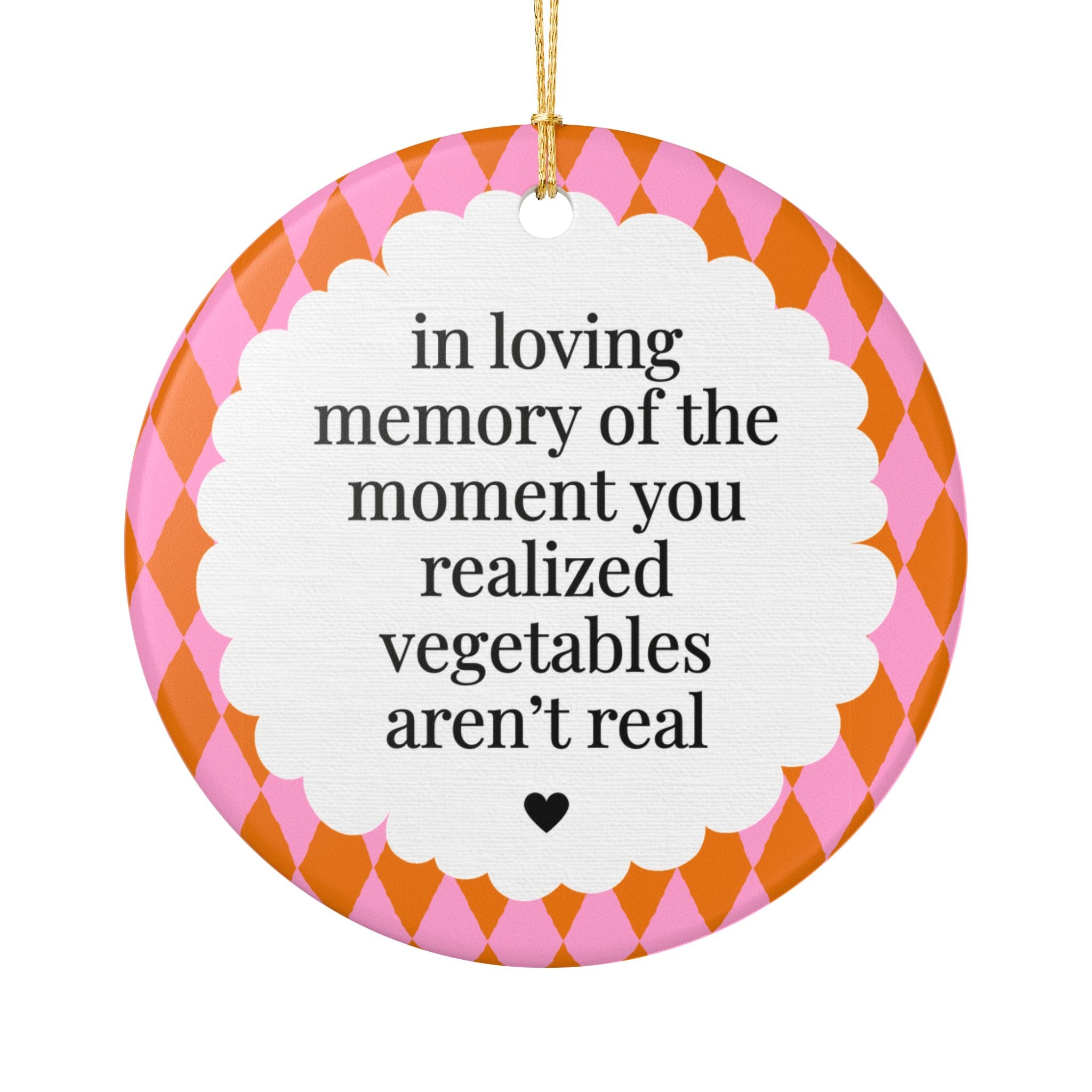 Funny Vegetable Lover Gardening Gift for Friend Who Loves Vegetables, Christmas Ornament for Gardener or Friend Who Loves Vegetable Gardening