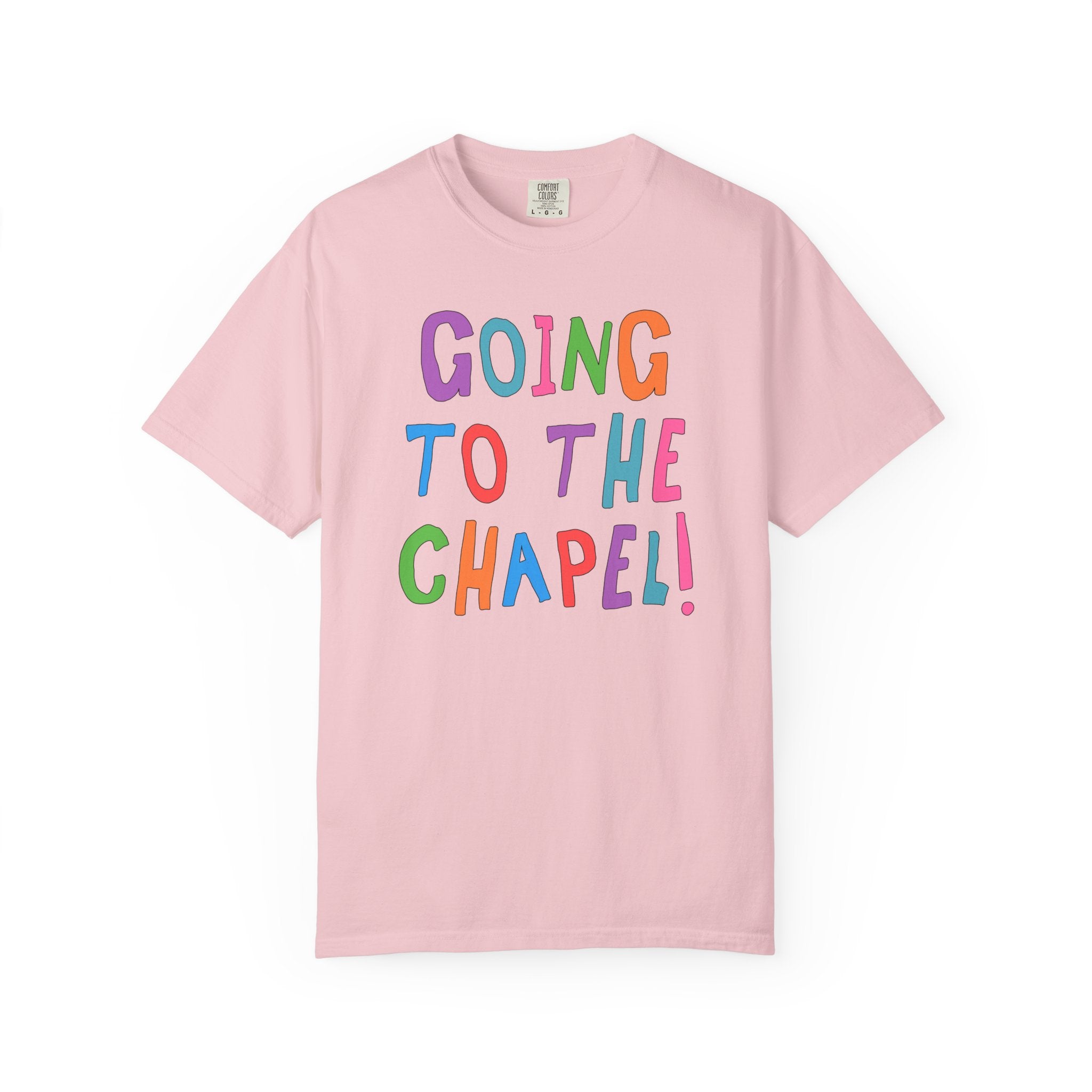 Colorful Bridal Tee for Newly Engaged Bride Getting Married at Church: Going to the Chapel! Gift for Bride from Bridesmaids or Bridal Party