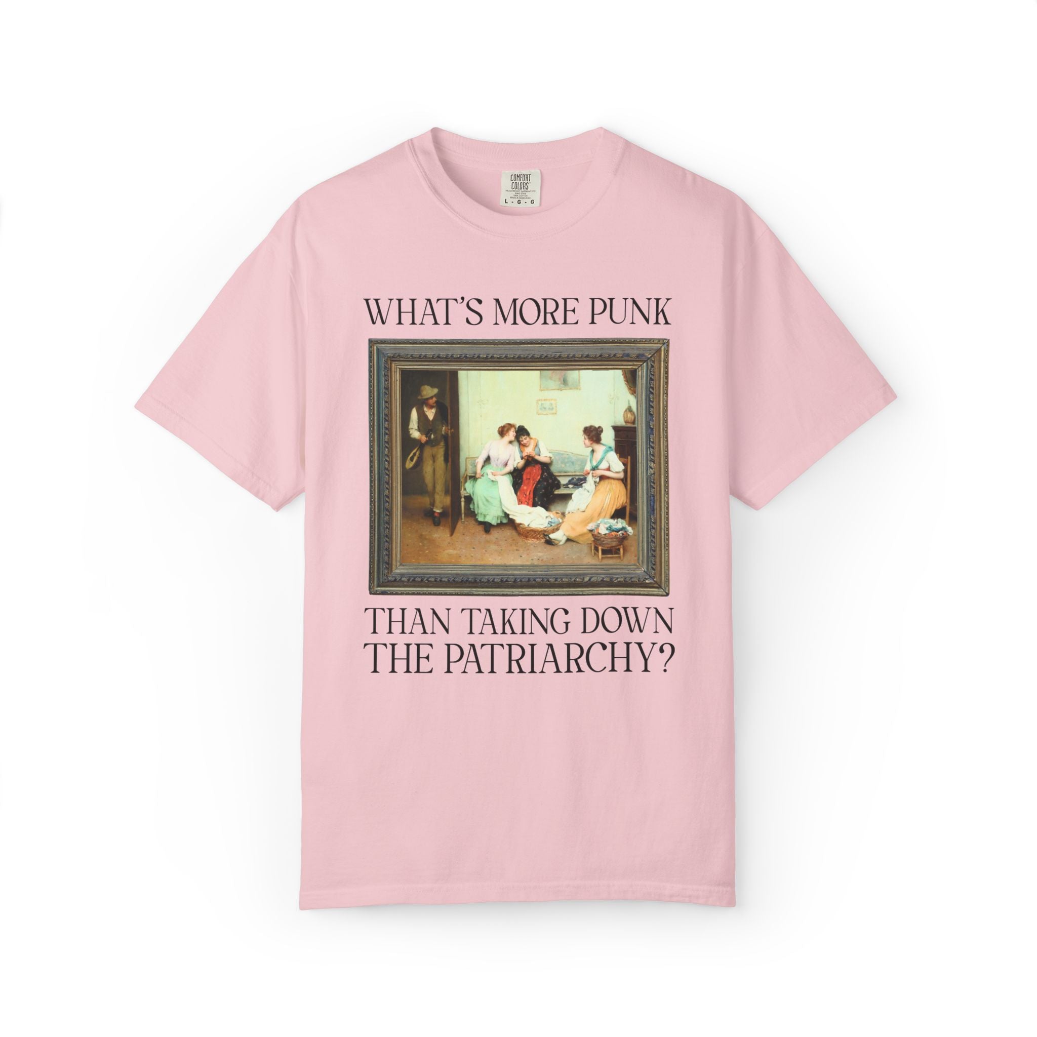 Funny Women's Rights Tee Shirt for Feminist: What's More Punk Thank Taking Down the Patriarchy | Silly Art History or Museum Lover T-Shirt