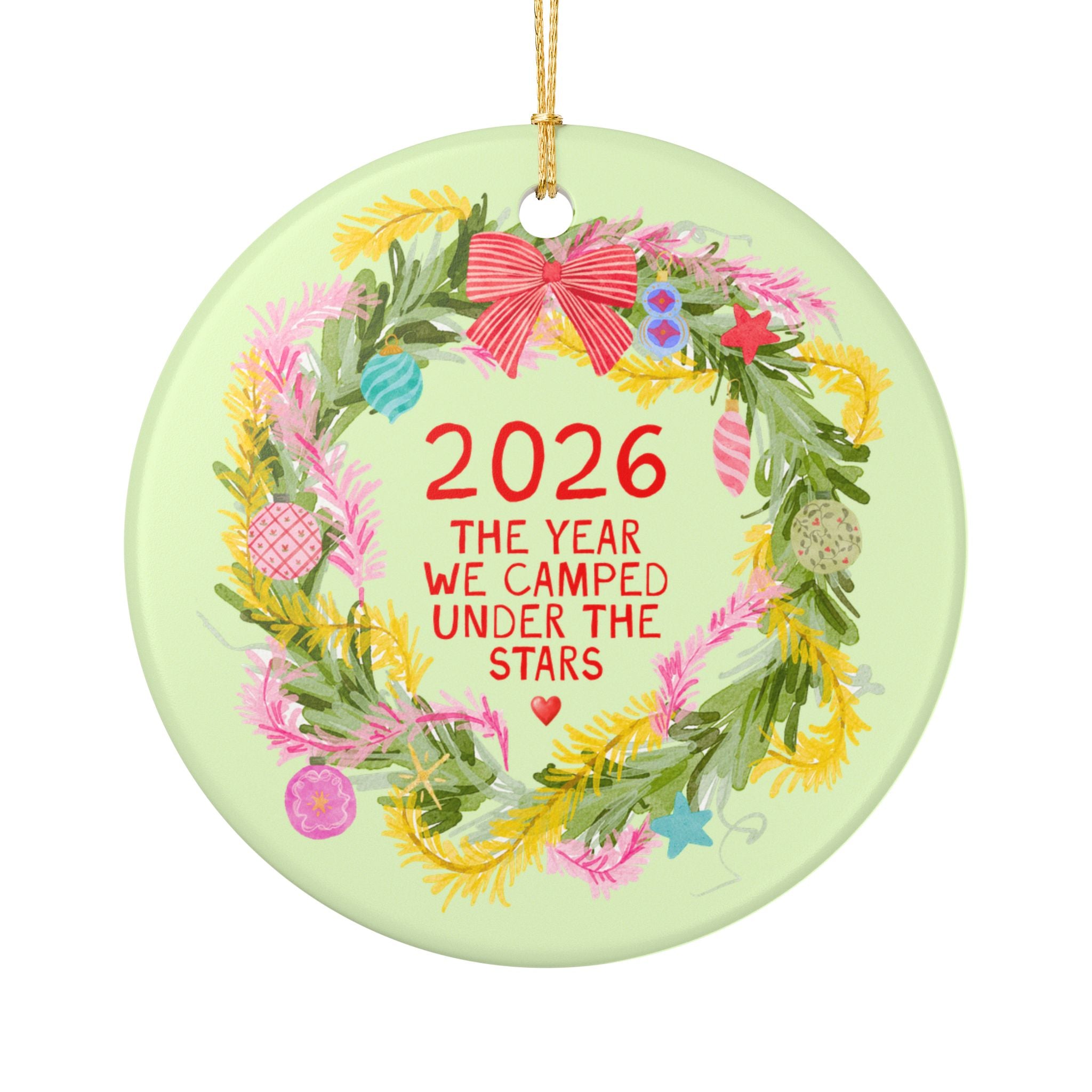 2026: The Year We Camped Under the Stars Holiday Ornament for Family Who Loves Camping, Cute Hiking Lover or Camper Gift from Spouse or Partner