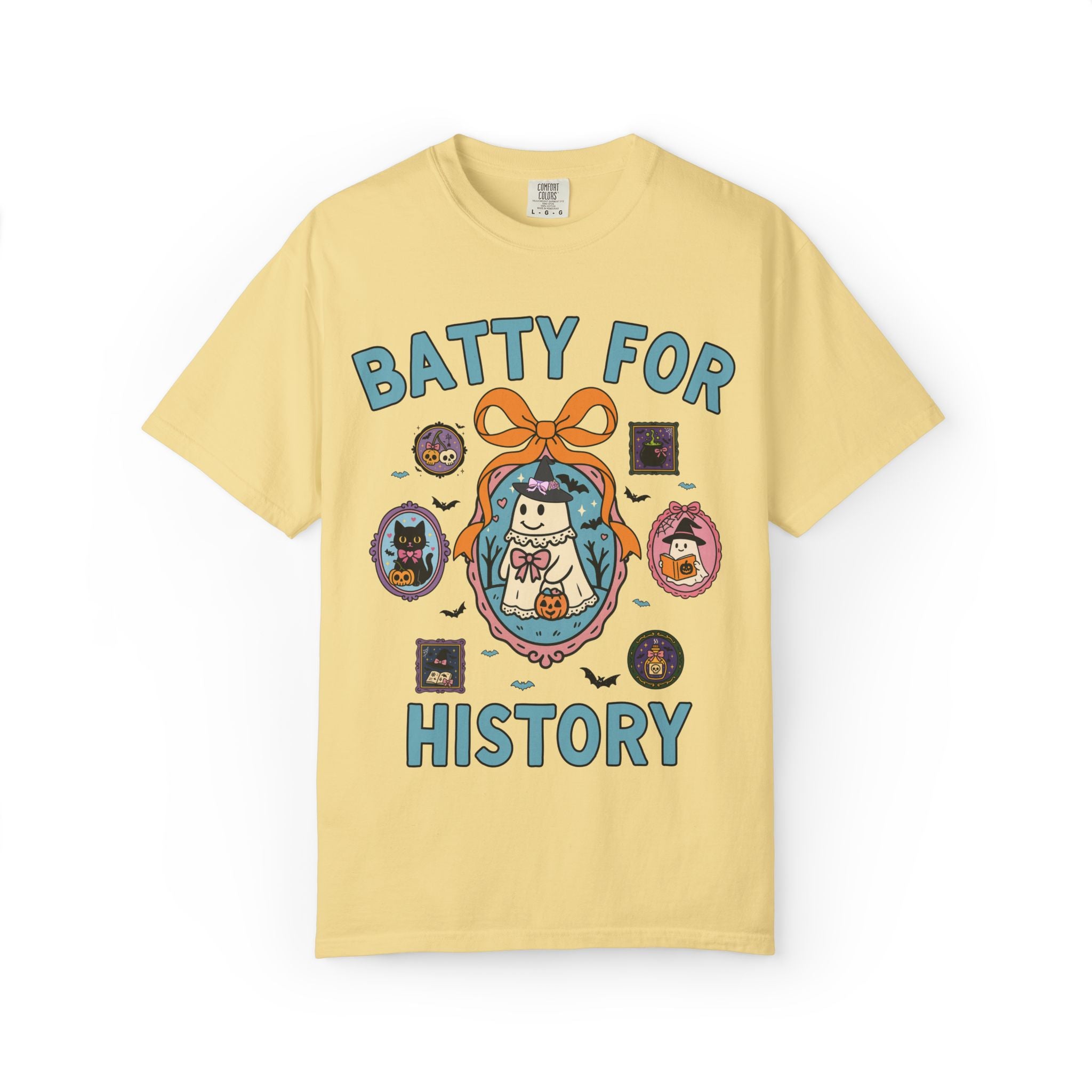 Batty for History Halloween History Buff T-Shirt with Cute Witchy Ghosts, Silly Spooky Season Historian T-Shirt for Fall or Halloween