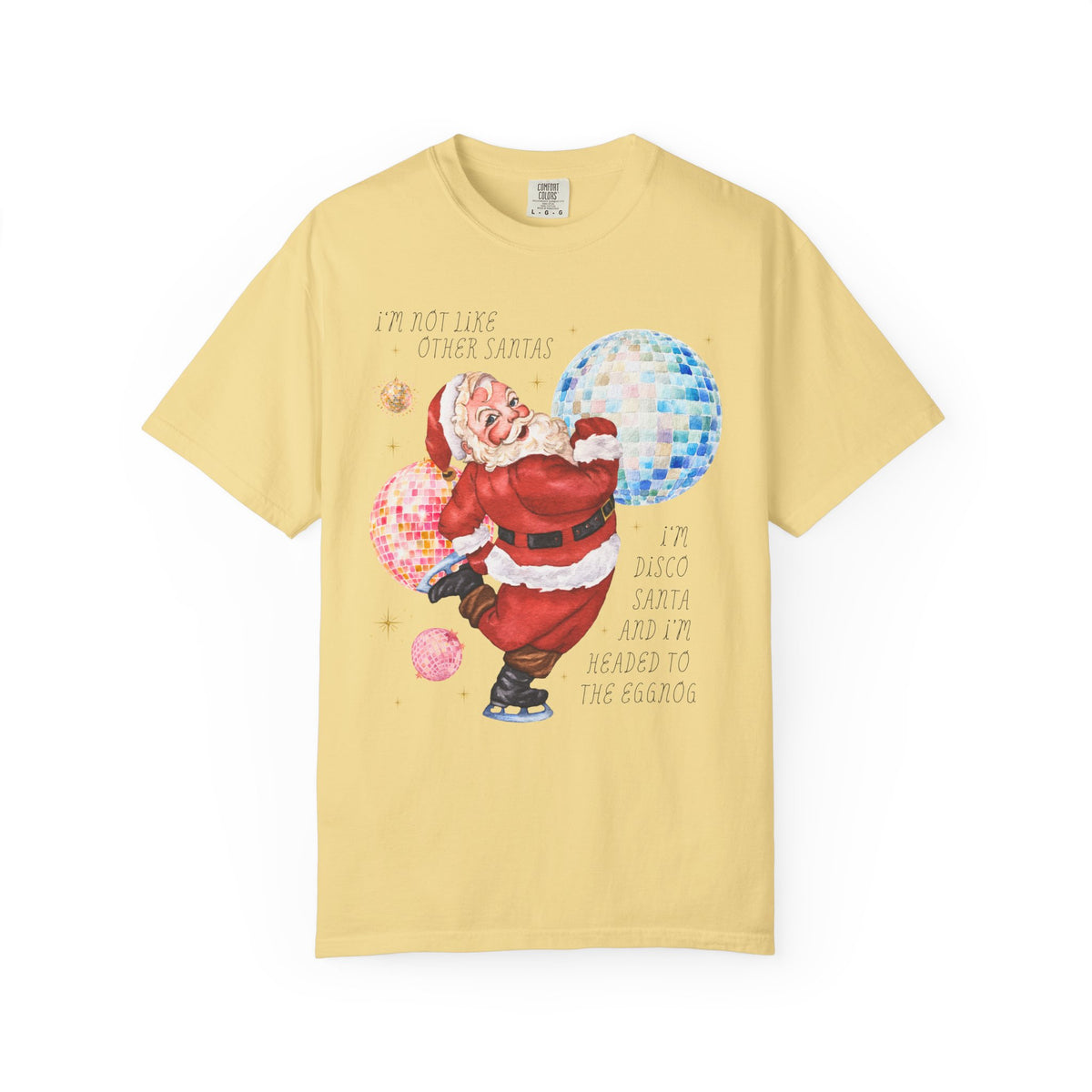 I'm Disco Santa and I'm Headed to the Eggnog: Funny Nostalgic Drinking Christmas T-Shirt for Dad or Grandpa