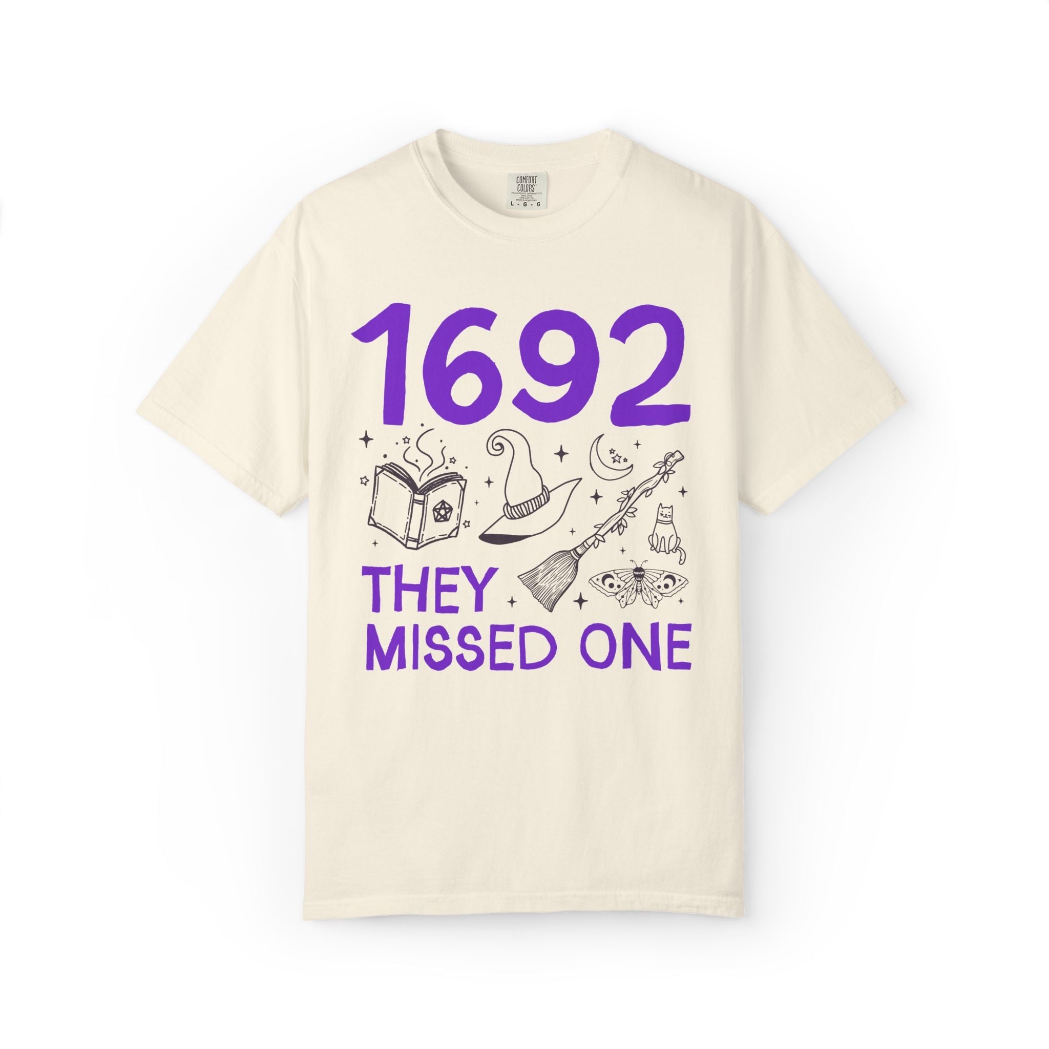 1692 They Missed One Salem Witch Trials History Buff Tee Shirt, Spooky History T-Shirt for Halloween, Goblincore Fall Women's History Tee - Opal and June