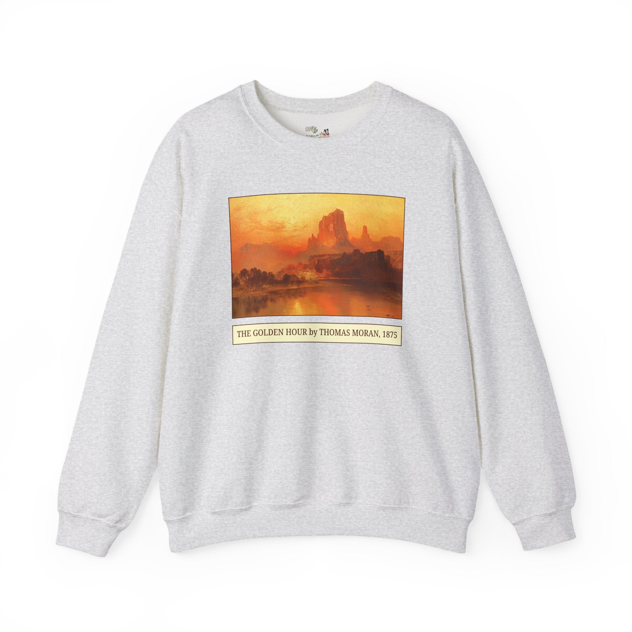 The Golden Hour Painting by Thomas Moran Sweatshirt, Landscape Painting of Wyoming, 19th Century Art History Painting with Sunset, Hiking Lover Gift