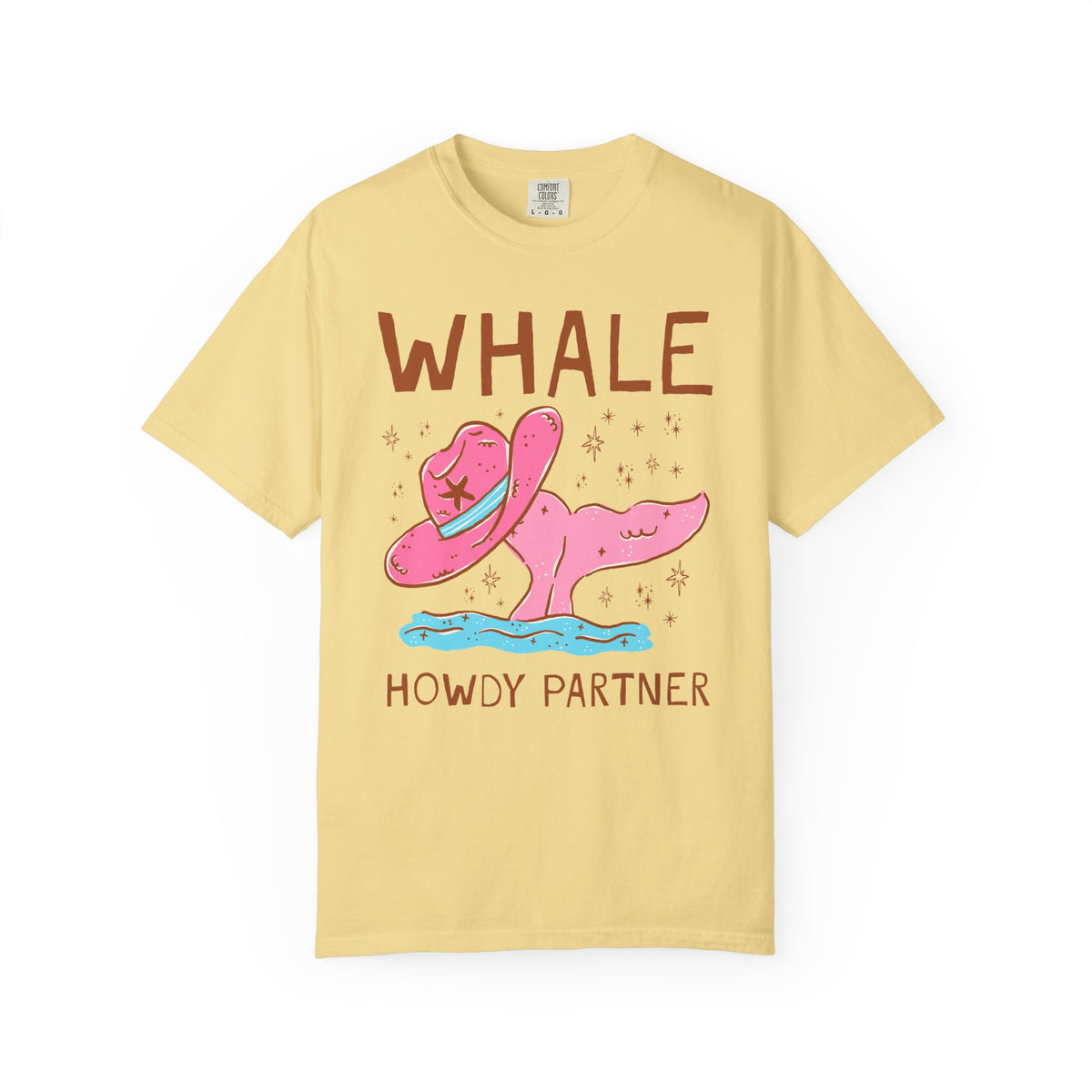 Whale Howdy Partner Tee Shirt: Funny Cowboy Whale Lover T-Shirt for Marine Biologist or Friend Studying Whales, Silly Animal Lover Tee