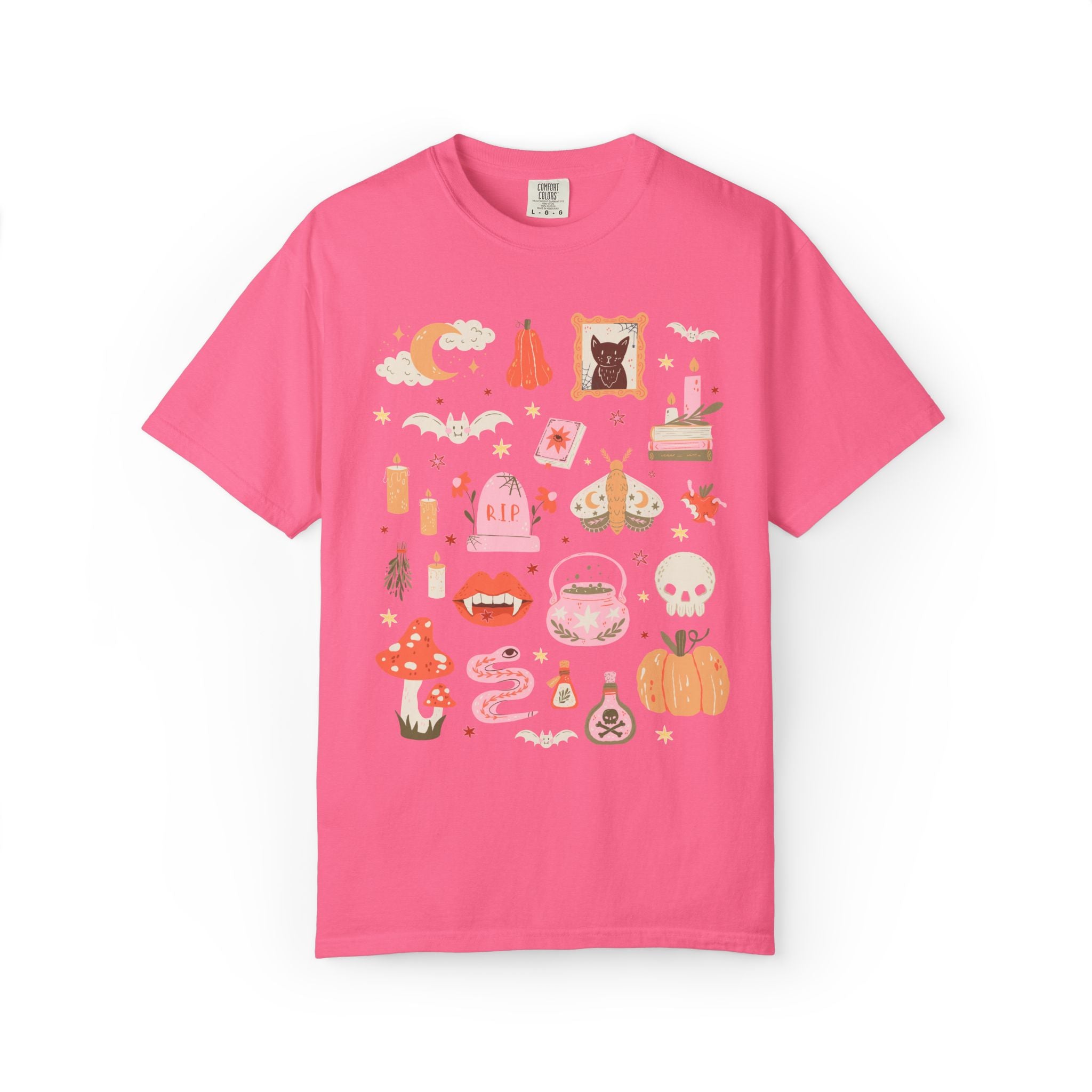 Nostalgic Halloween T-Shirt for Spooky Season, Cute Colorful Dopamine Aesthetic Tee for Friend or Mom Who Loves Halloween and Vampires
