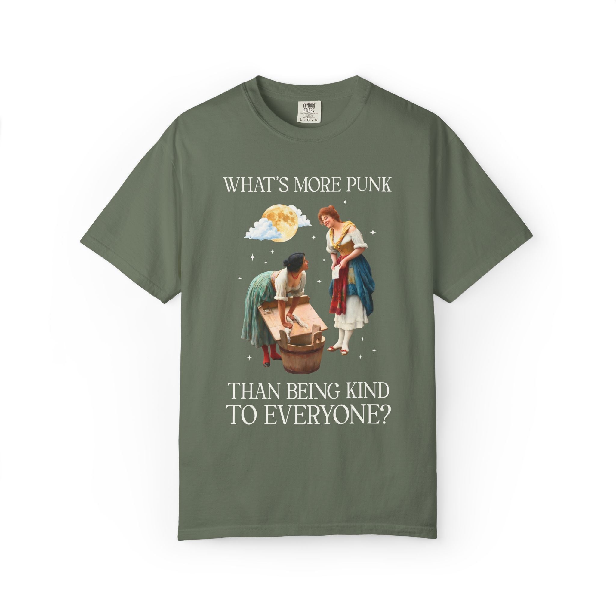 Funny Art History Tee: What's More Punk Than Being Kind to Everyone | Dopamine Dressing Maximalist T-Shirt, Painting of Women, Museum Lover