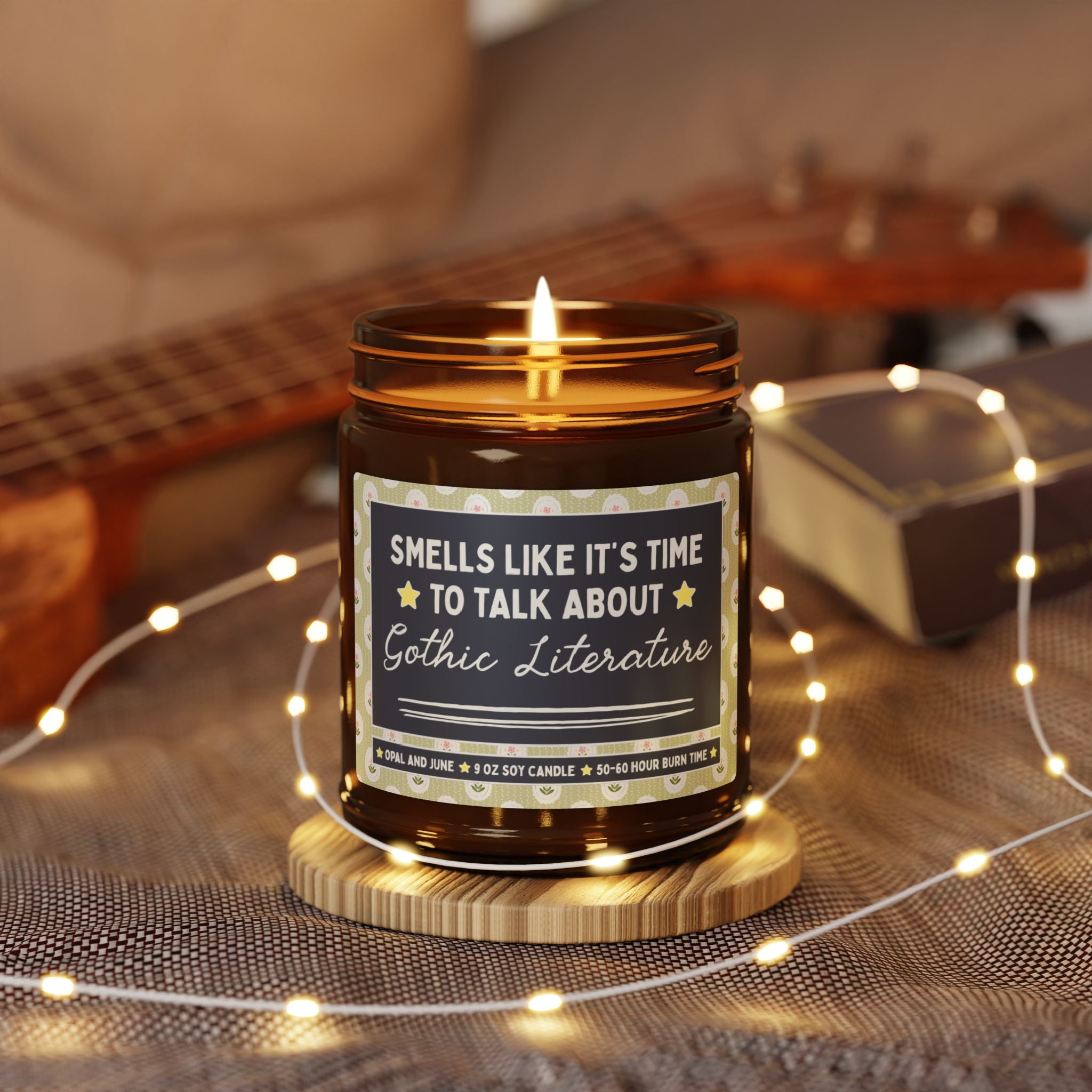 Smells Like it's Time to Talk About Gothic Literature: 9 Oz Soy Candle for Historical Bookworm, 19th Century Bookish Gift, Spooky Books