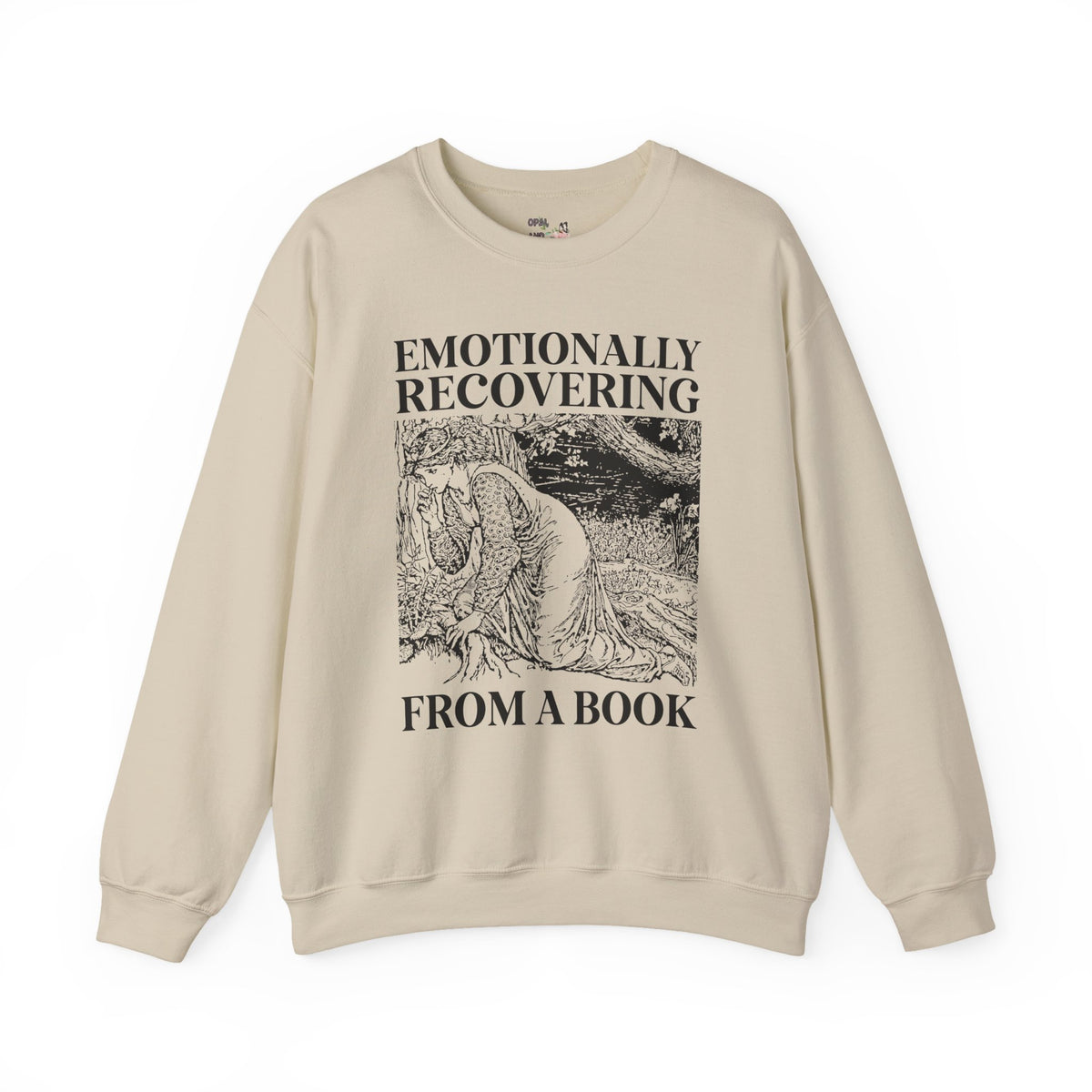 Emotionally Recovering from a Book Swatshirt for Romance Reader or Fantasy Reader, Cute Bookish Crewneck for Medieval Historical Fiction Bookworm