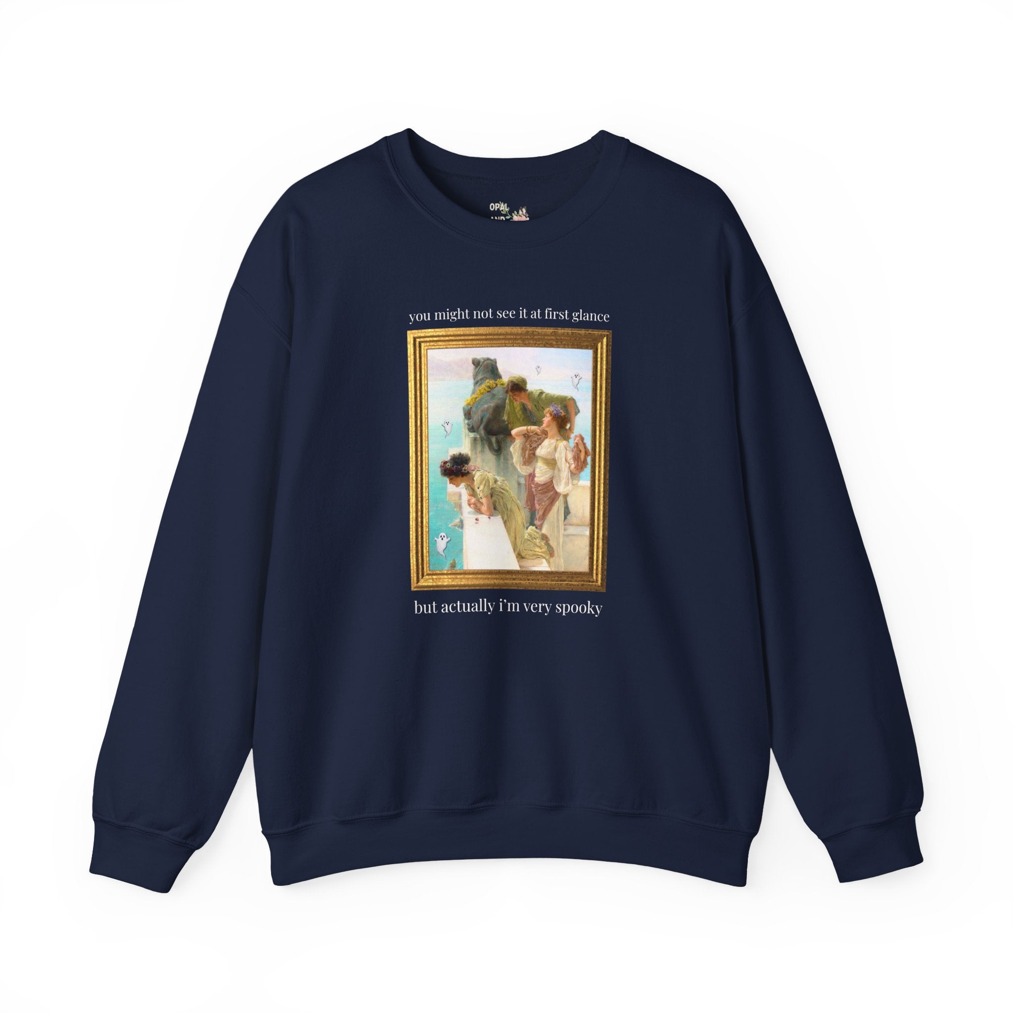 Spooky Halloween Art History Sweatshirt: Famous Painting by Lawrence Alma-Tadema, 19th Century Art History, Funny Spooky Season Ghost Crewneck