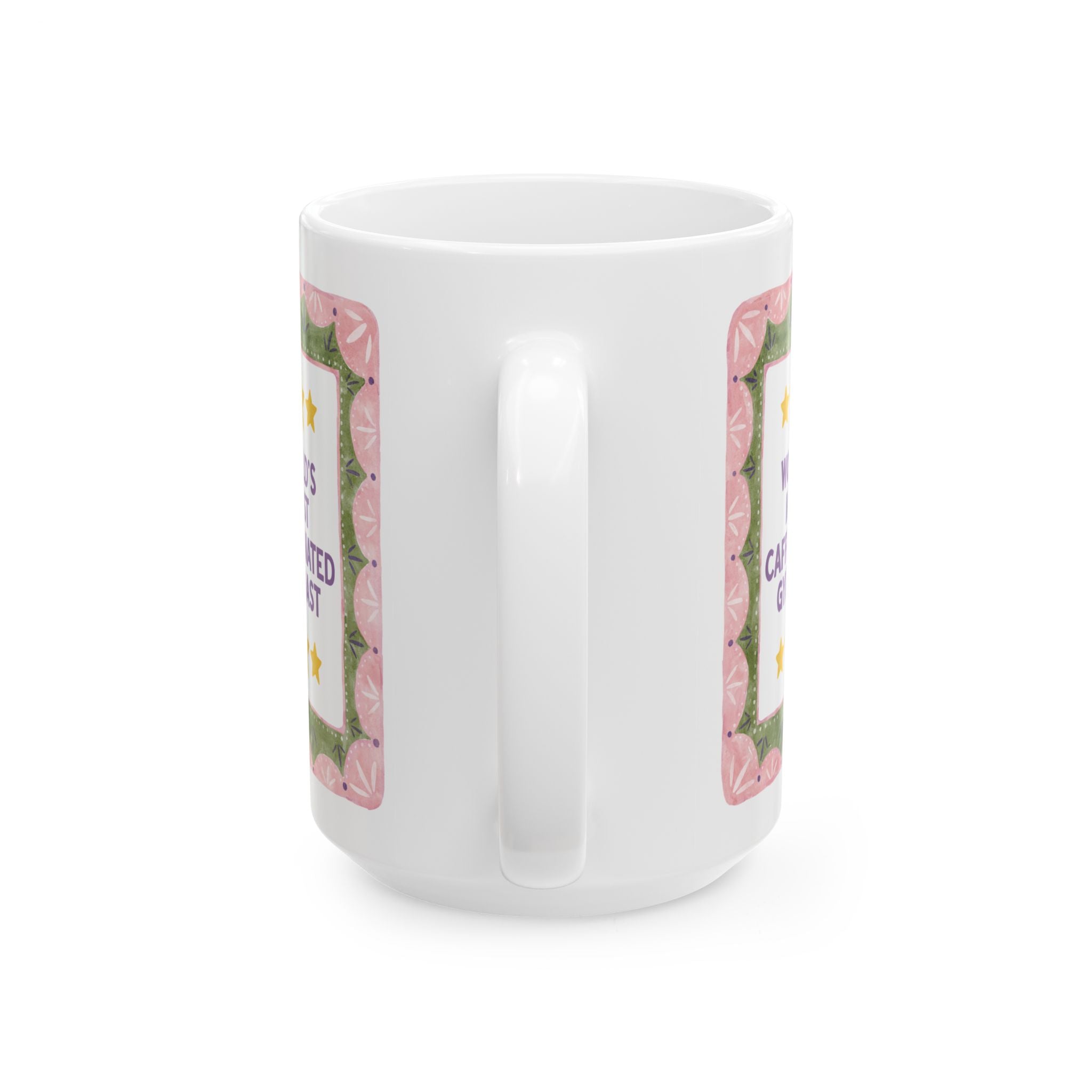Gymnastics Coffee Lover Gift: World's Most Caffeinated Gymnast | 15 Oz Coffee Mug for Golf Gymnast Who Loves Caffeine, Cute Tumbling Gift