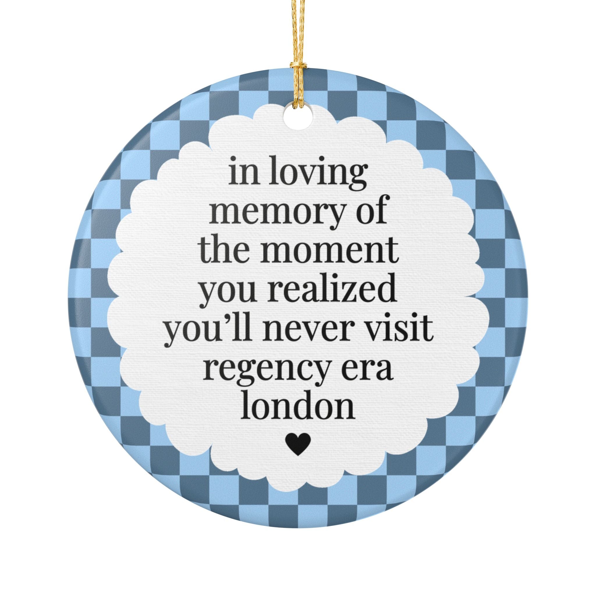 Regency Romance Reader Gift for Historical Romance Bookworm, Funny Bookish Christmas Ornament for Librarian or Jane Austen Reader