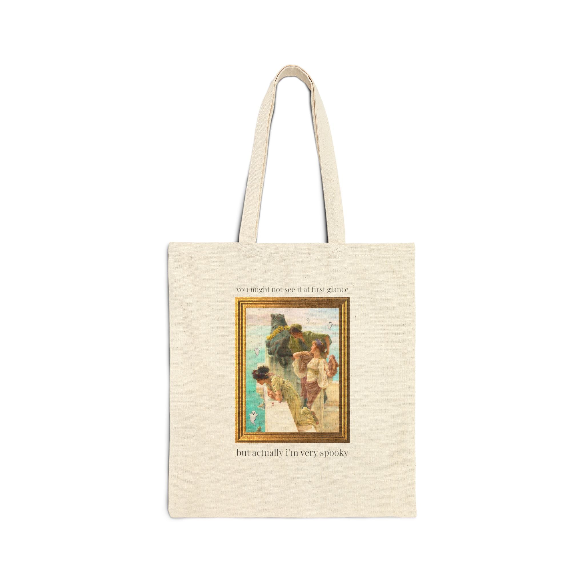 Spooky Halloween Art History Tote Bag: Famous Painting by Lawrence Alma-Tadema, 19th Century Art History, Funny Spooky Season Ghost Tote