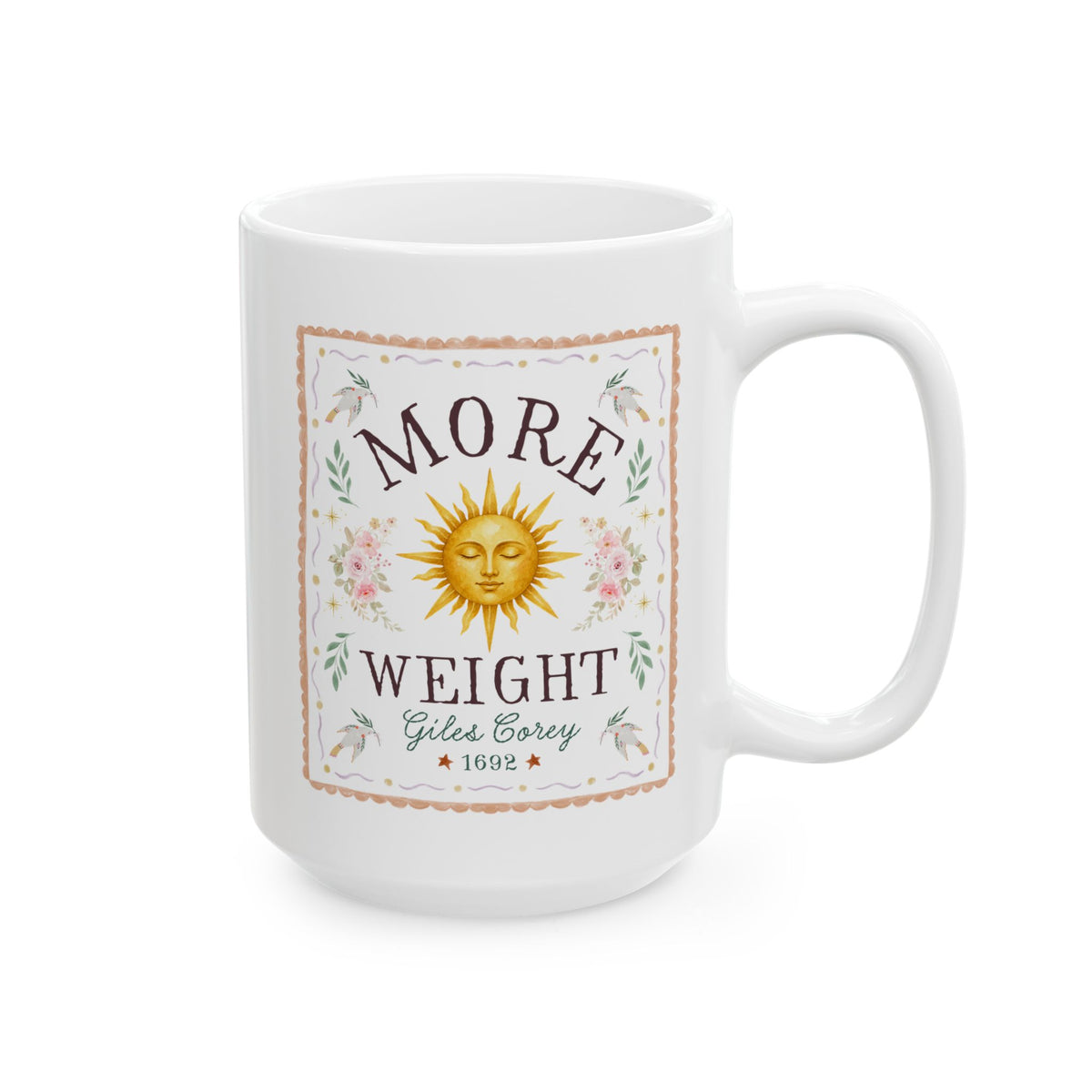 Salem Witch Trials History Buff Coffee Mug: More Weight Giles Corey, Massachusetts New England Historical Disaster Mug, Witchy History