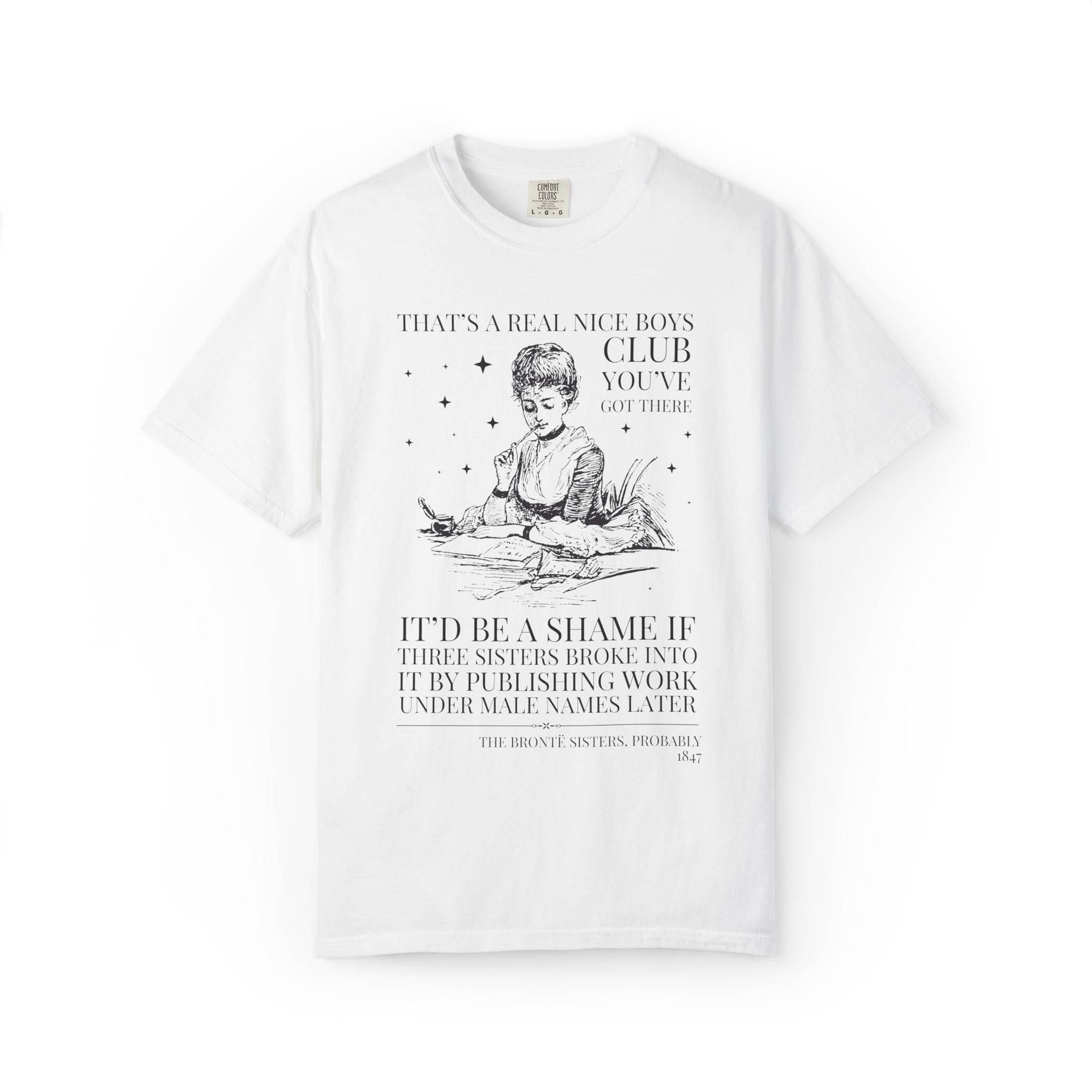 Bookish The Bronte Sisters Classic Literature Bookworm T-Shirt, Jane Eyre, Wuthering Heights, Emily Bronte, Charlotte Bronte, Anne Bronte