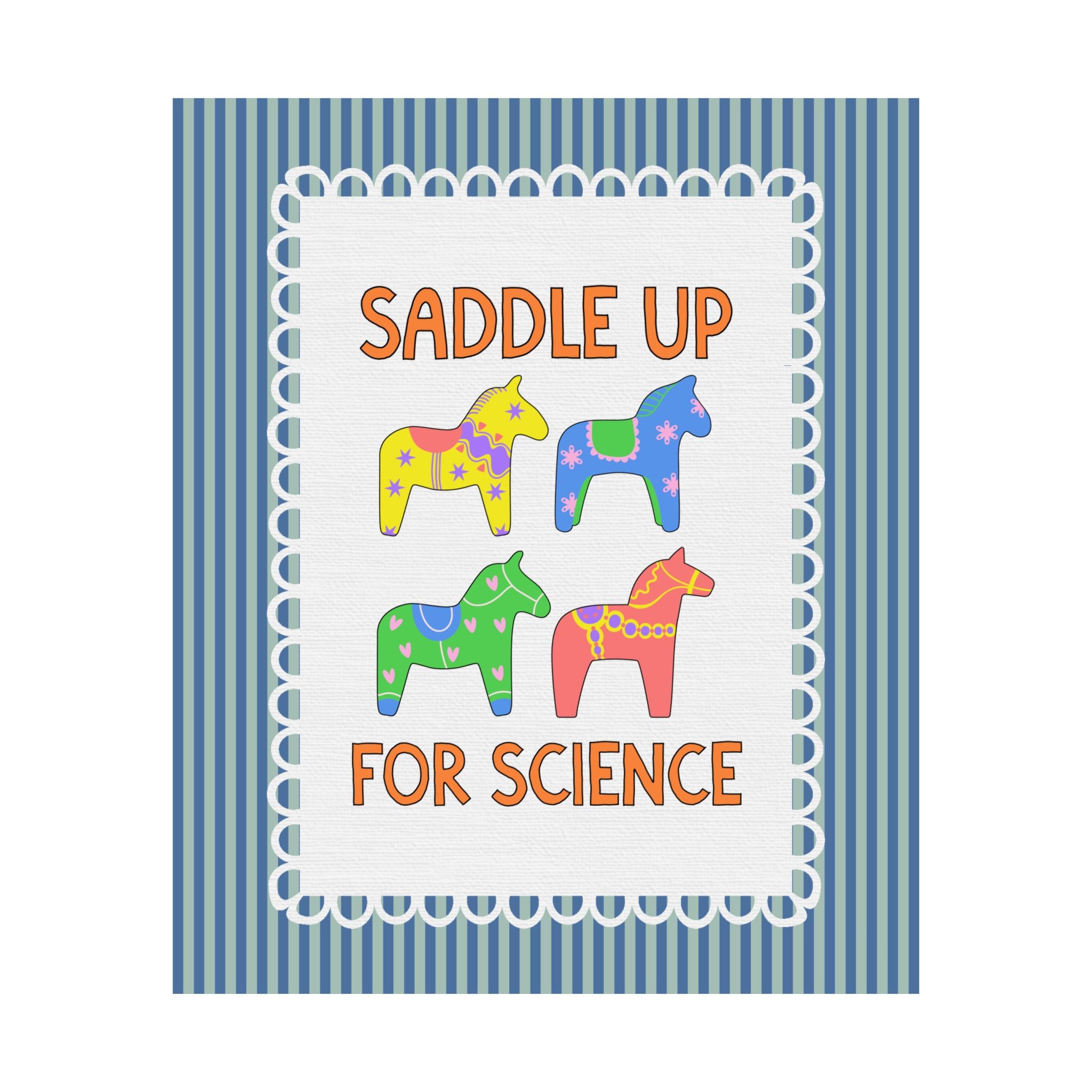 Saddle Up for Science: Cute Teacher Poster Print for Science Teacher, Back to School Gift, Silly Dreamcore Western Aesthetic Horse Print
