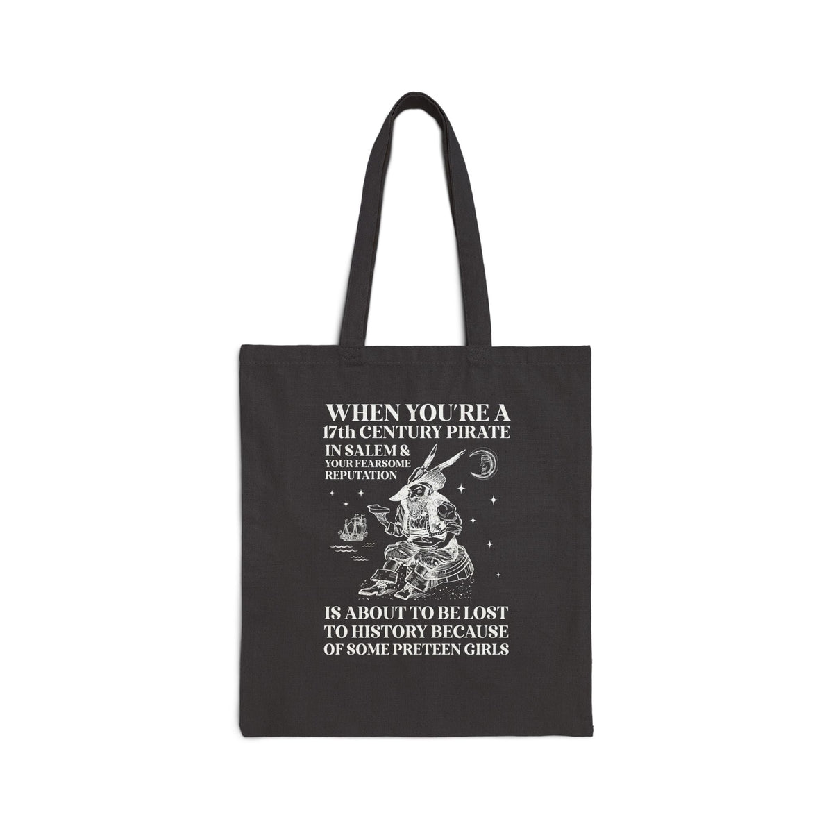17th Century Pirate in Salem Massachusetts History Buff Tote Bag, Funny Pirate History Tote, 1600s Maritime History Teacher Tote Bag - Opal and June
