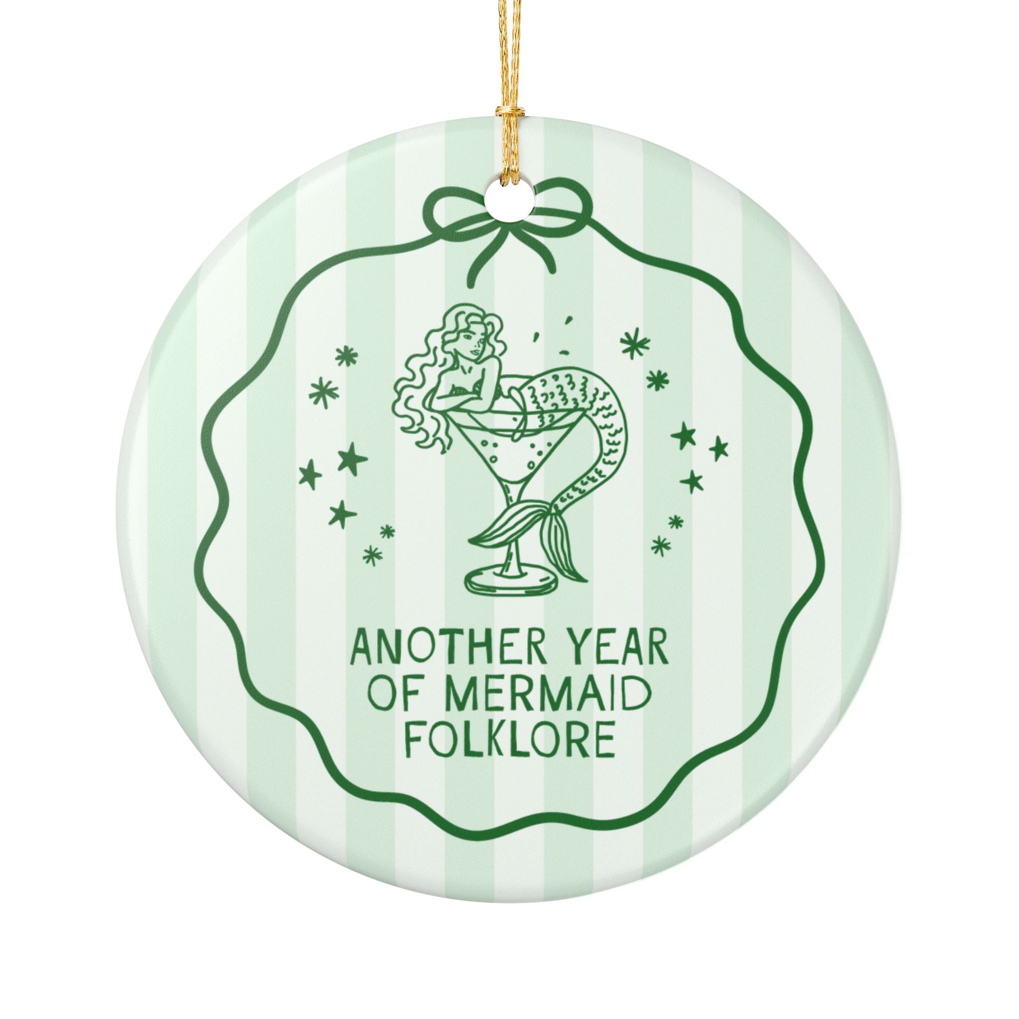 Mermaid Lover Folklore Gift for Reader or Bookworm Who Loves Stories About Pirates and Mermaids, Fantasy Historical Romance Xmas Ornament