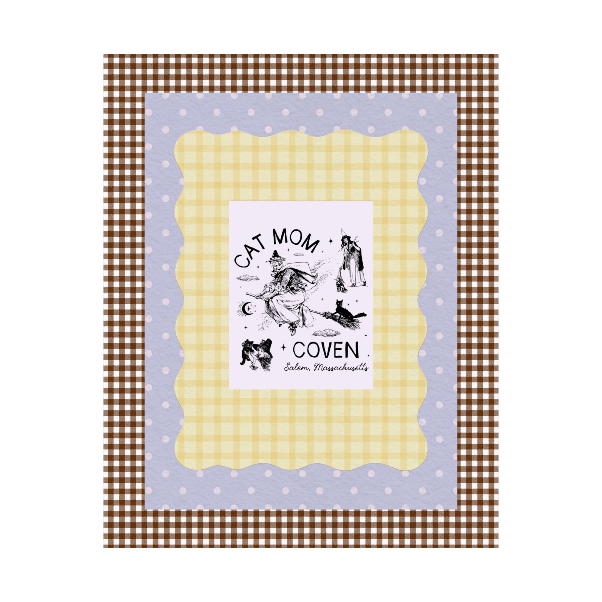 Witchy Cat Mom Poster for Halloween, Silly Cat Lover Print, Witchy Women's History Decor, Salem Witch Trials Animal Lover Gift, Cat Parent