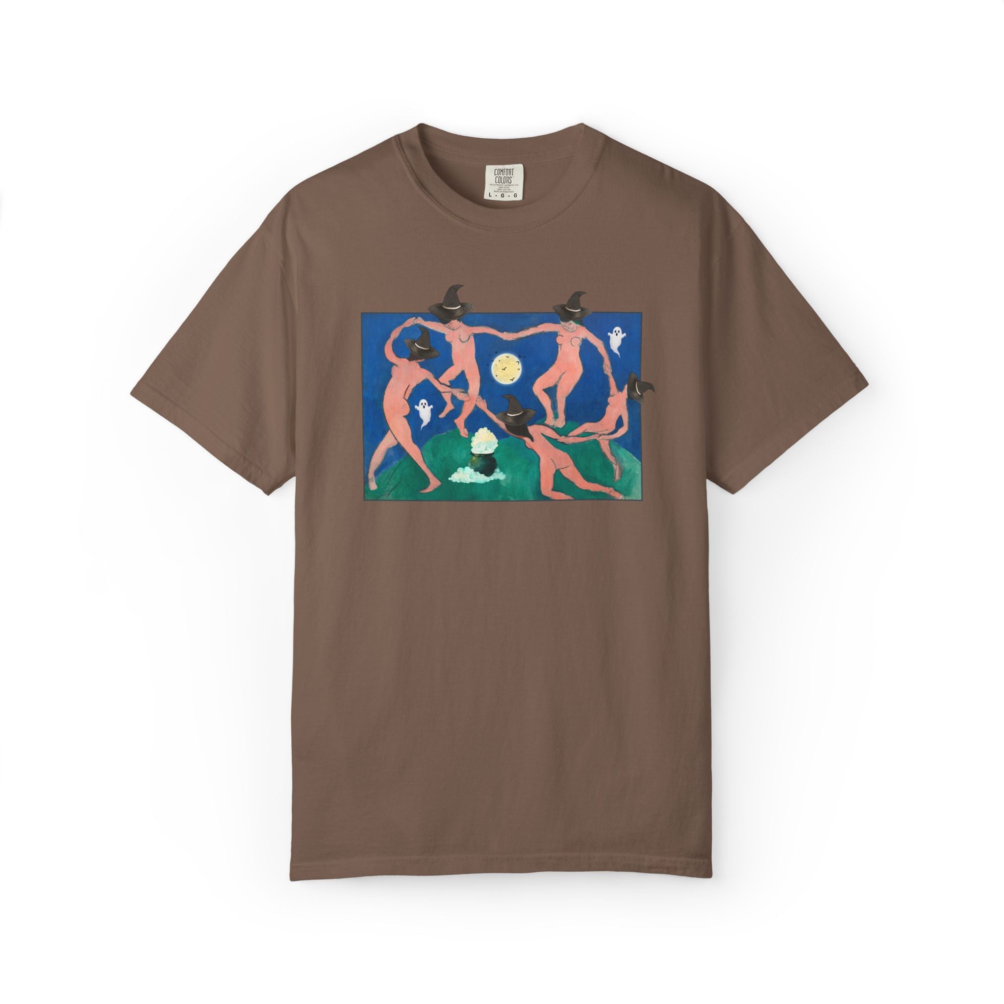 Halloween Art History Buff Tee Shirt with Spooky Witches and Ghosts: Henri Matisse Dance Early 1900s Famous Painting, French Art History Tee