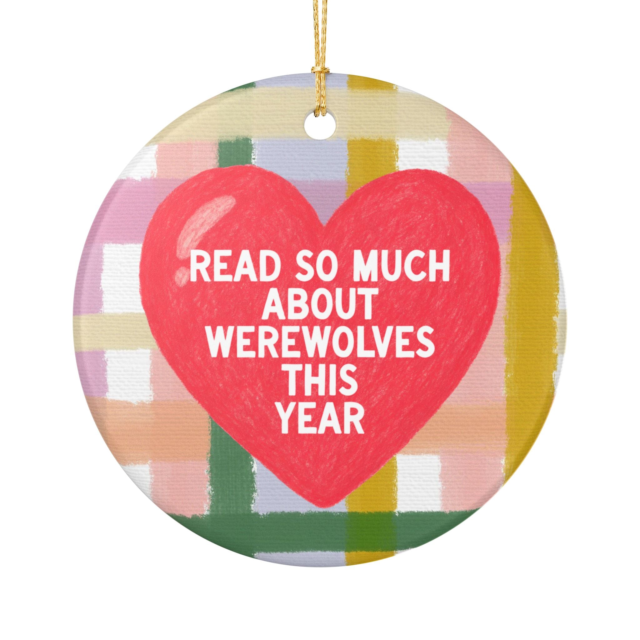 Werewolf Romance Bookworm Nostalgic Holiday Ornament: Read So Much About Werewolves This Year, Cute Smut Reader Gift