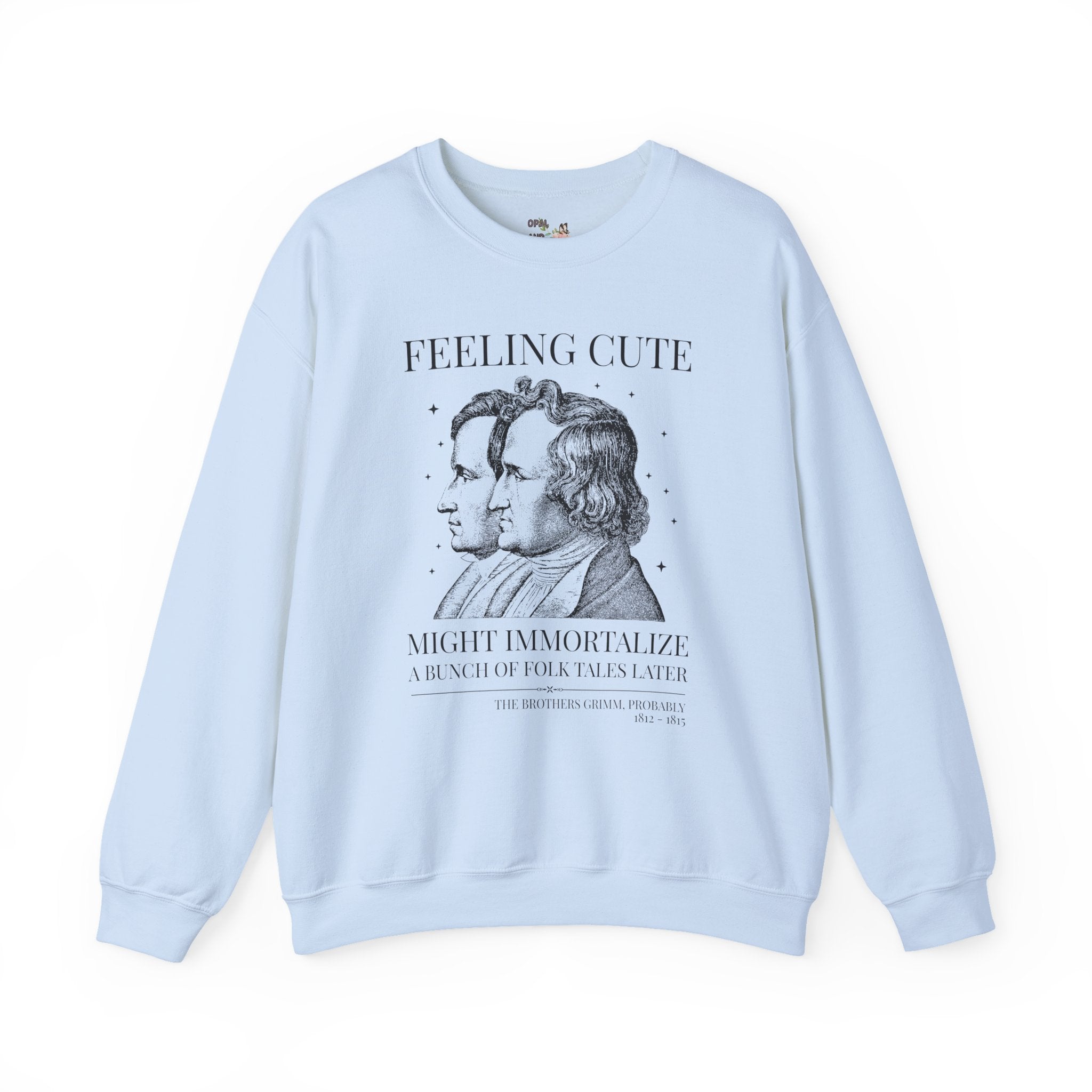 Brothers Grimm Bookish Fairy Tale Sweatshirt for Reader or Historian, 19th Century European Folklore Crewneck for Book Lover, Romance Writer