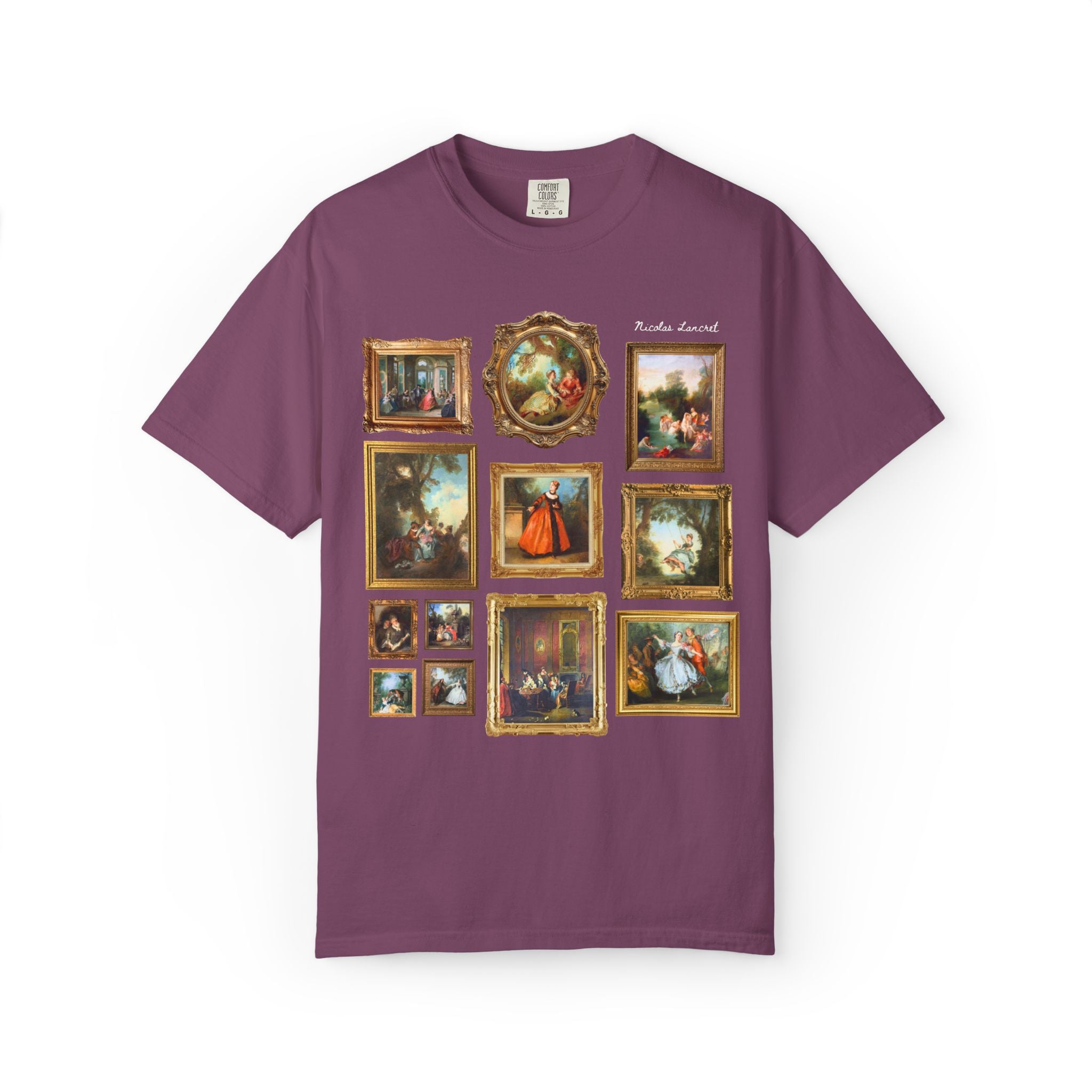 Nicolas Lancret Rococo Art HIistory Lover T-Shirt: Famous Paintings, 18th Century French History Buff Gift, Museum Lover, European Art Tee