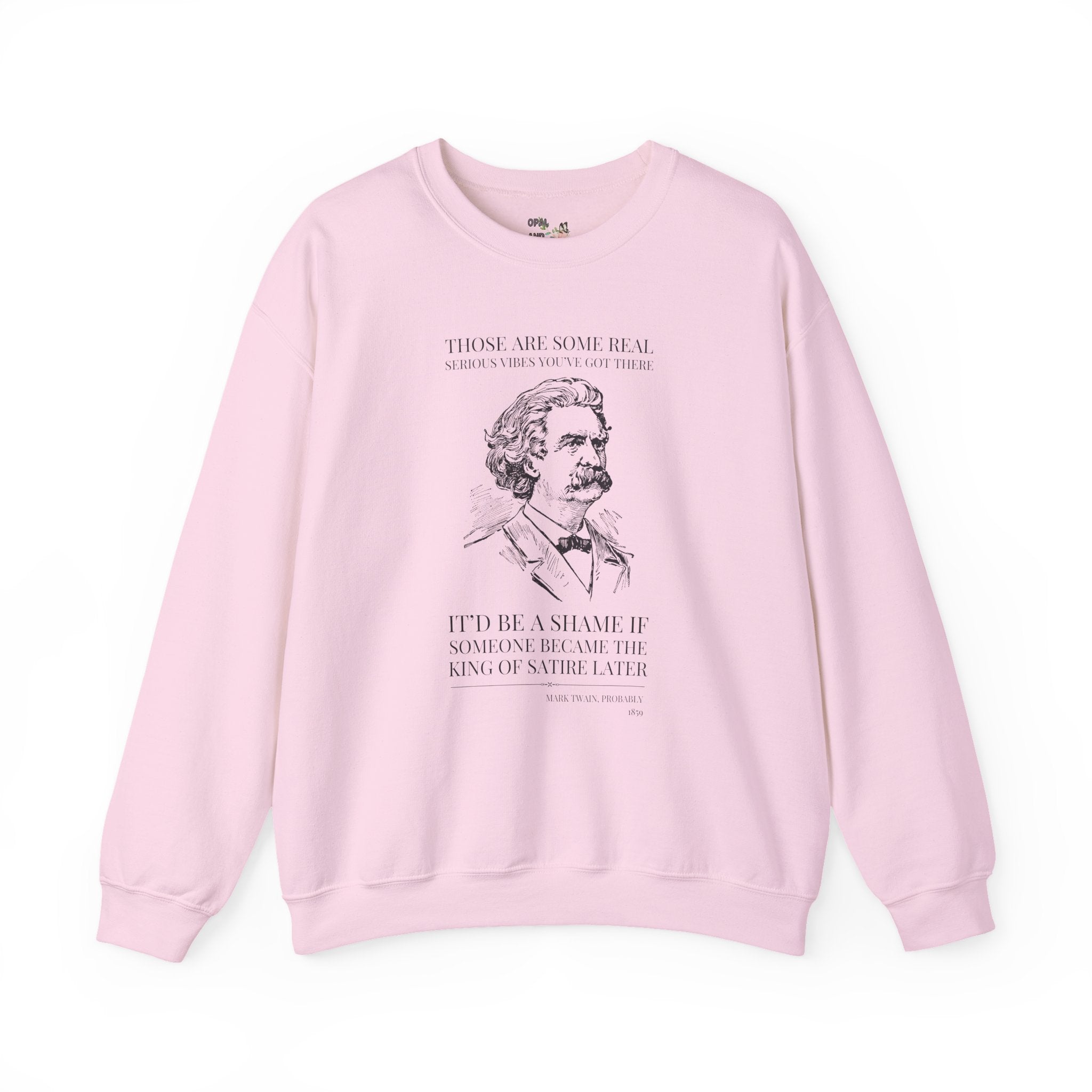 Mark Twain American History Sweatshirt, Book Lover, Classic Literature Crewneck for Librarian, Funny Bookish Gift with Samuel Clemens, 19th Century