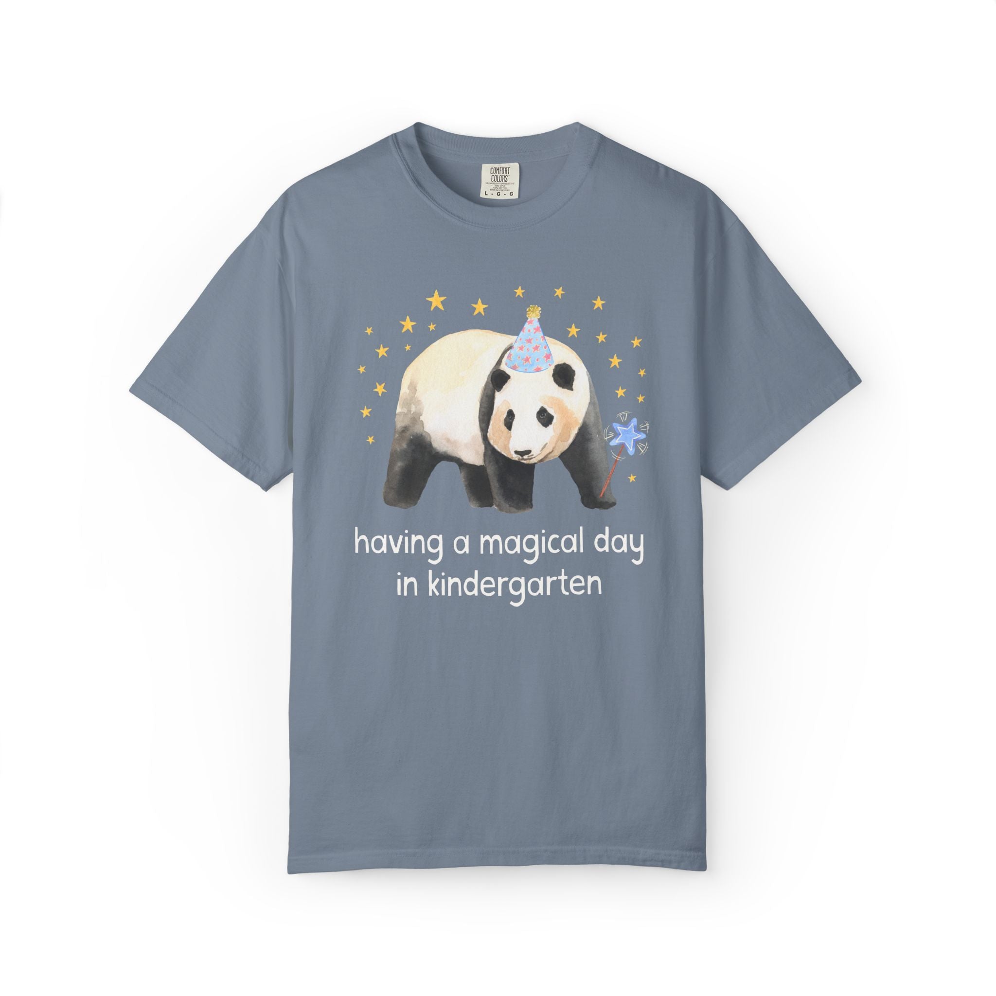 Kindergarten Teacher Team Shirt for Panda Animal Lovers: Having a Magical Day | Colorful Positive Affirmation Matching T-Shirt for Teachers