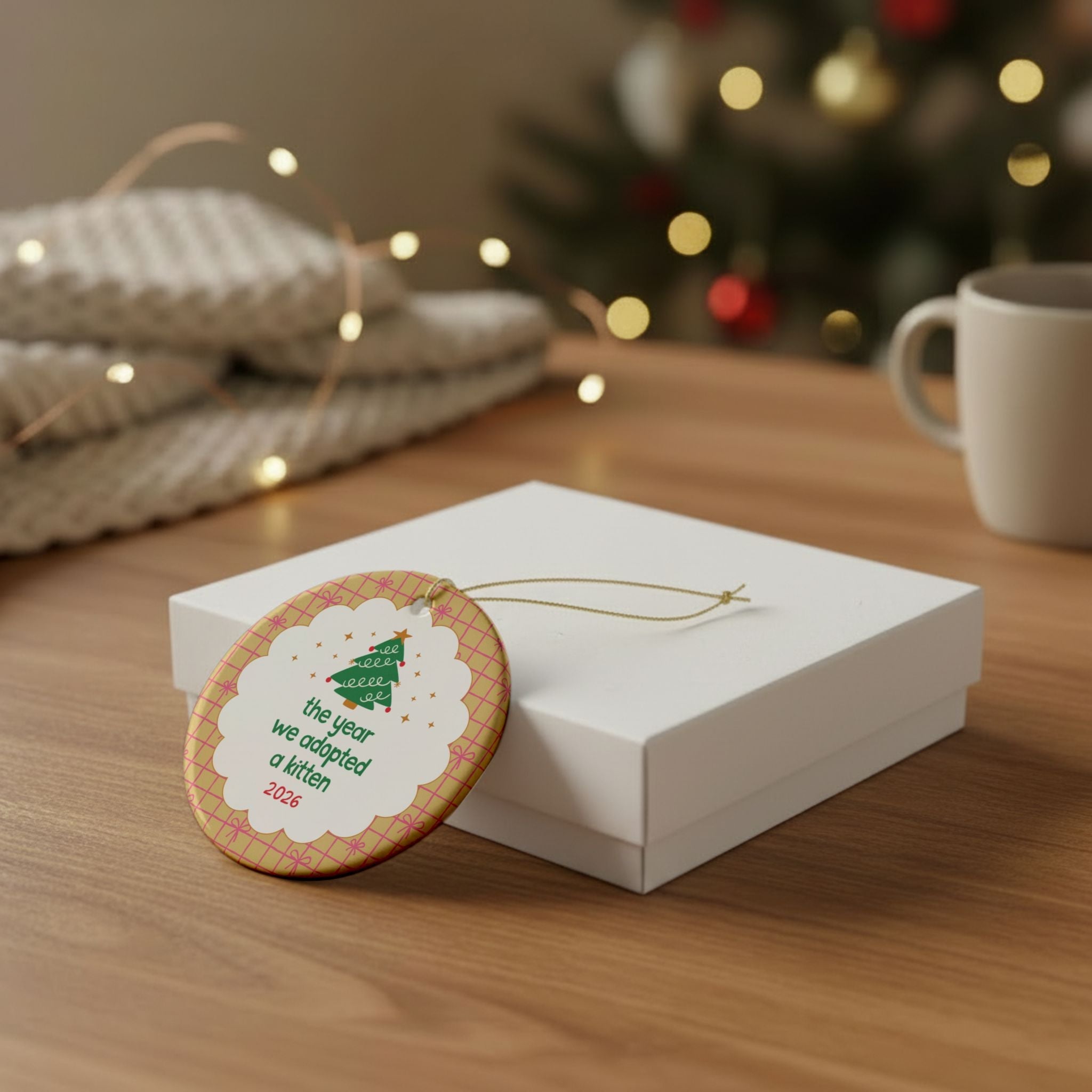 2026: The Year We Adopted a Kitten Nostalgic Christmas Ornament for New Cat Parents, Cute Cat Mom or Cat Dad Gift for Friend Getting a Cat - Opal and June