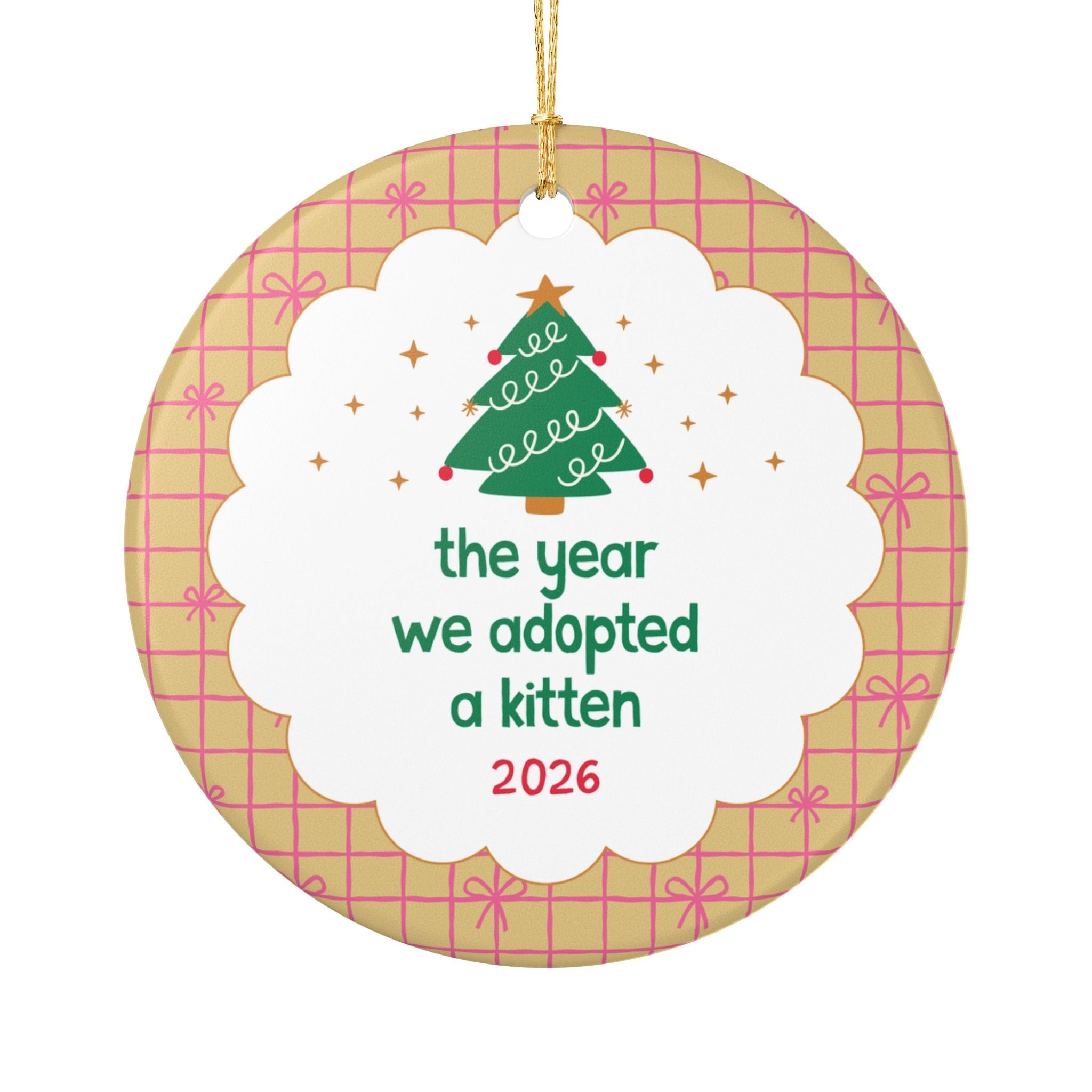 2026: The Year We Adopted a Kitten Nostalgic Christmas Ornament for New Cat Parents, Cute Cat Mom or Cat Dad Gift for Friend Getting a Cat - Opal and June