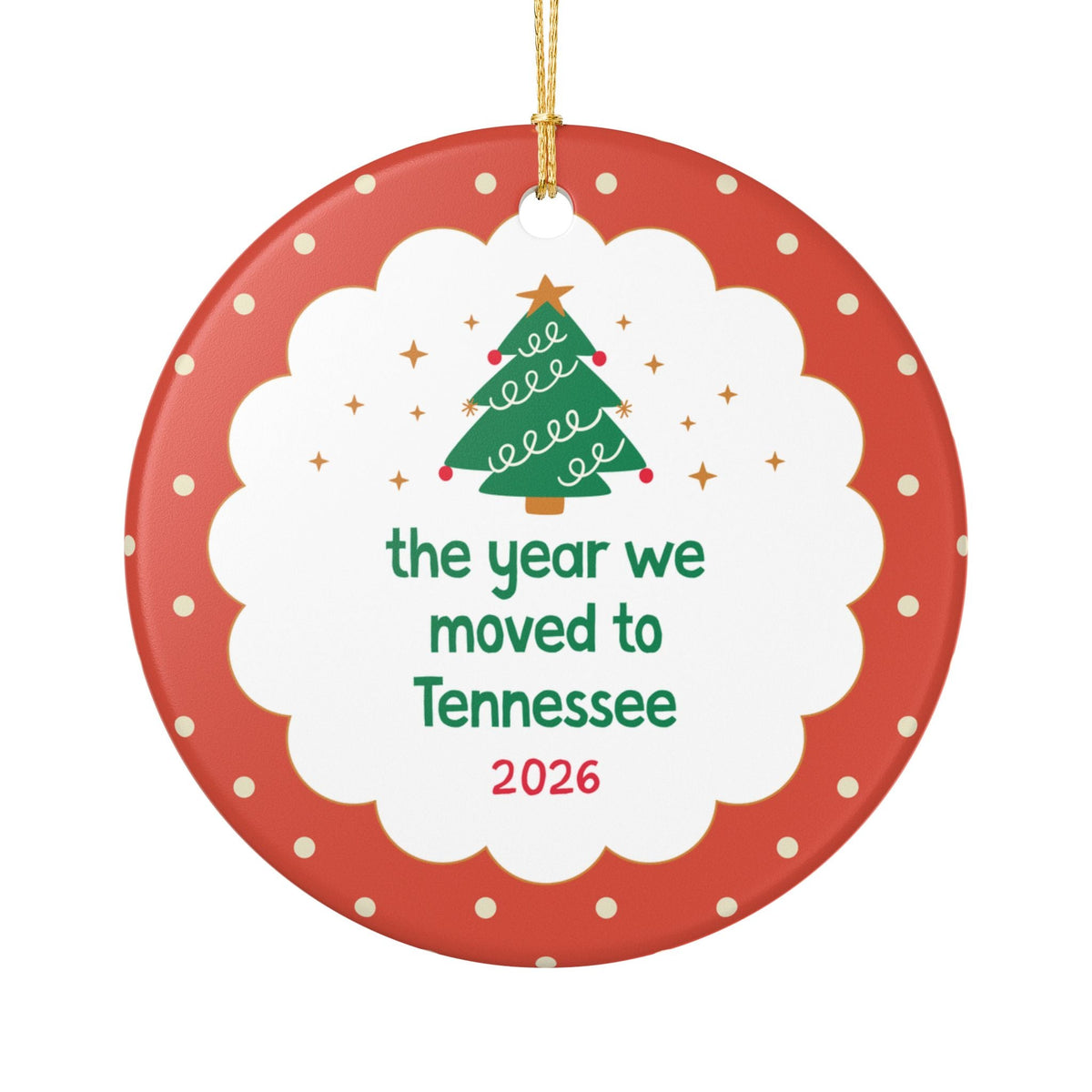 2026: The Year We Moved to Tennessee Nostalgic Christmas Ornament, Family Who Moved to Tennessee in 2026, Family Moving Gift, Xmas Ornament - Opal and June
