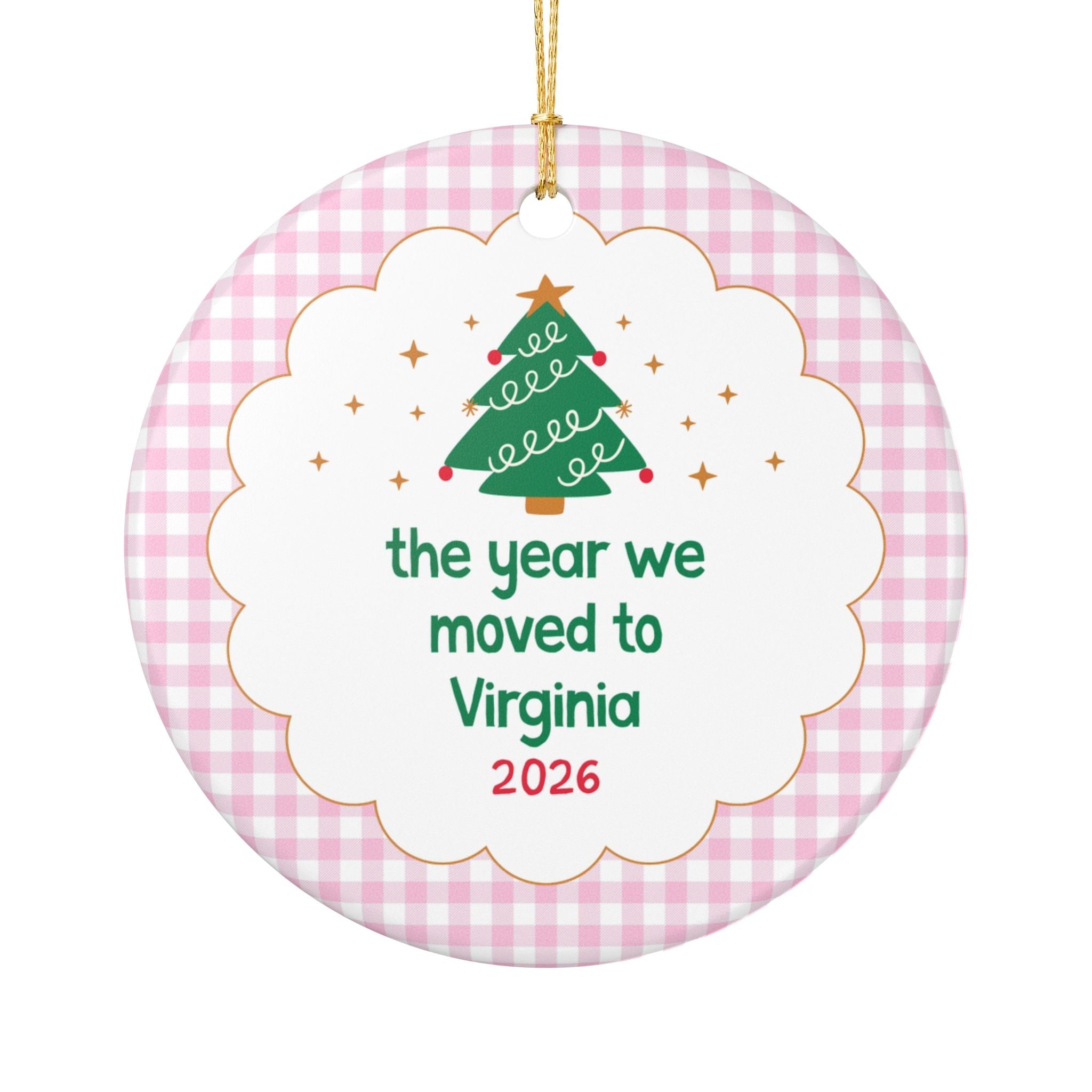 2026: The Year We Moved to Virginia Nostalgic Christmas Ornament, Family Who Moved to Virginia in 2026, Cute Family Moving Gift for Xmas - Opal and June