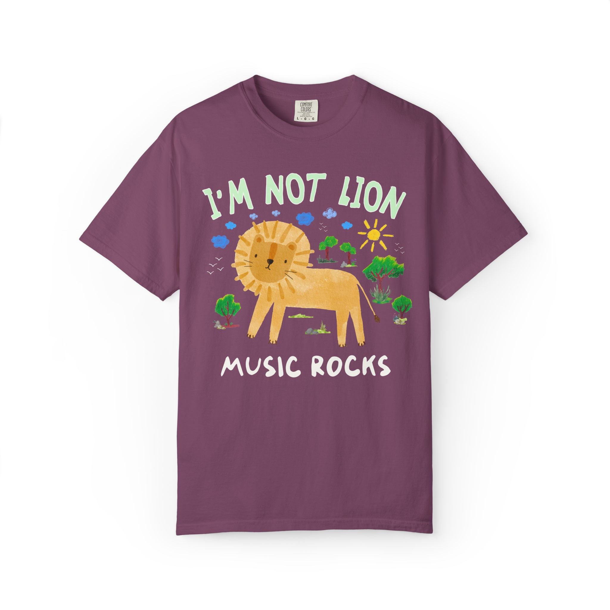 I'm Not Lion Music Rocks Tee Shirt for Teacher Who Loves Animals, Silly Dreamcore Back to School or Testing Day T-Shirt with Positive Affirmation