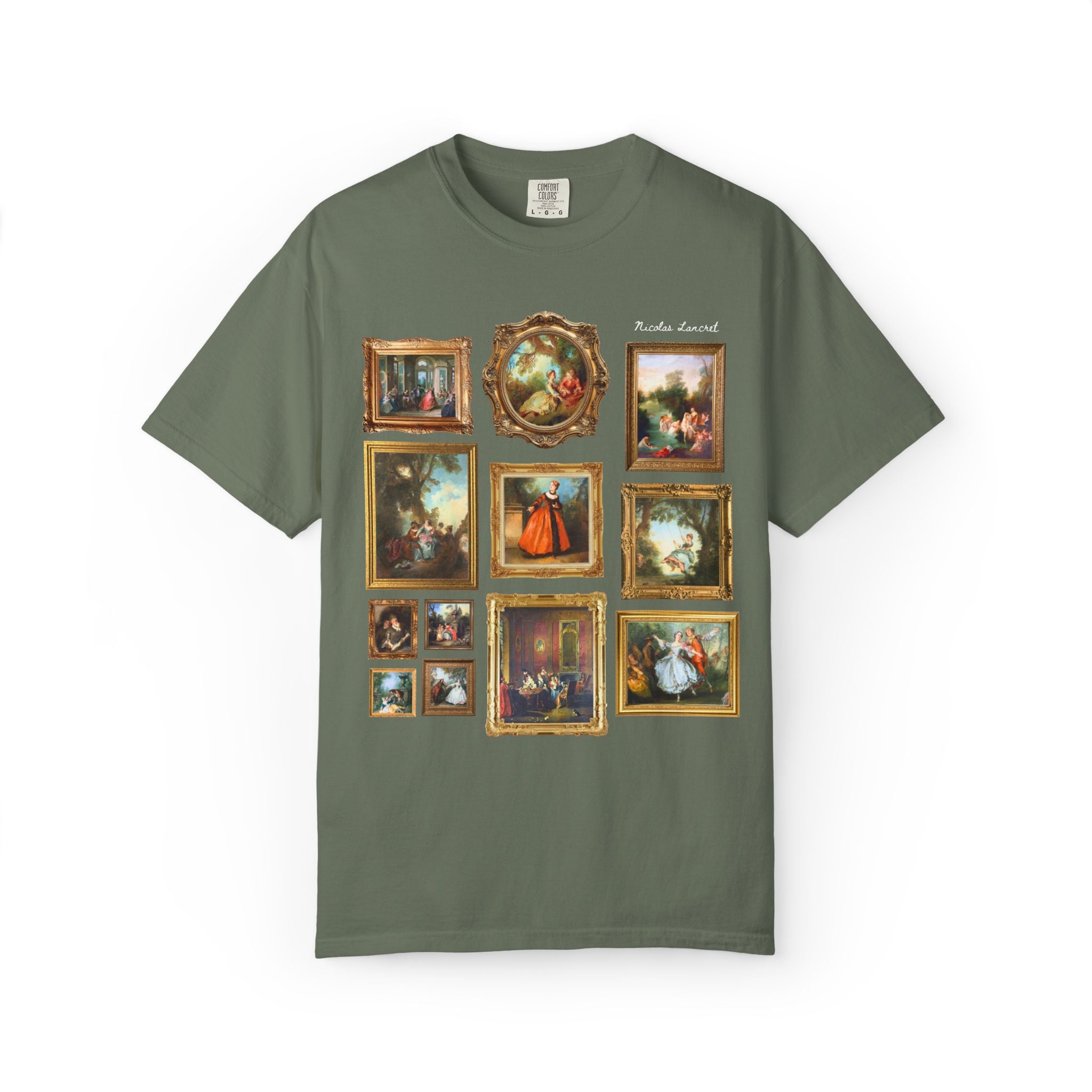 Nicolas Lancret Rococo Art HIistory Lover T-Shirt: Famous Paintings, 18th Century French History Buff Gift, Museum Lover, European Art Tee