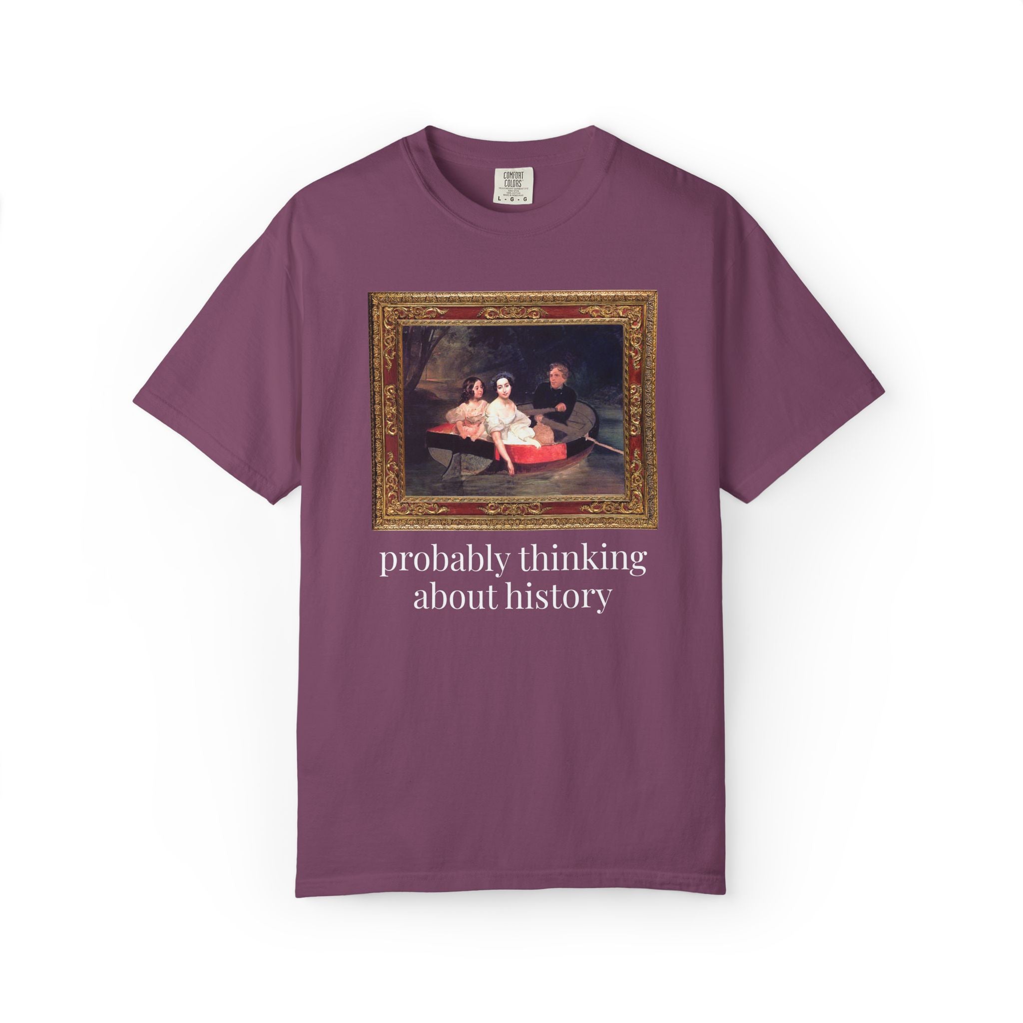 Probably Thinking About History Tee Shirt with Famous Painting: Cute Art History Buff or History Professor T-Shirt for History Lover