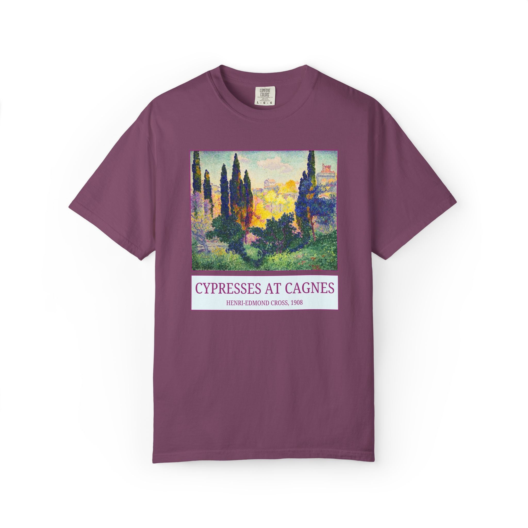 Cypresses at Cagnes by Henri-Edmond Cross Neo-Impressionism and Pointillism Art History Buff Tee Shirt, Famous Painting, French Art History